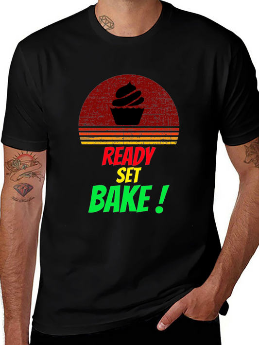 Ready Set Bake T-Shirt - Retro Cupcake Design