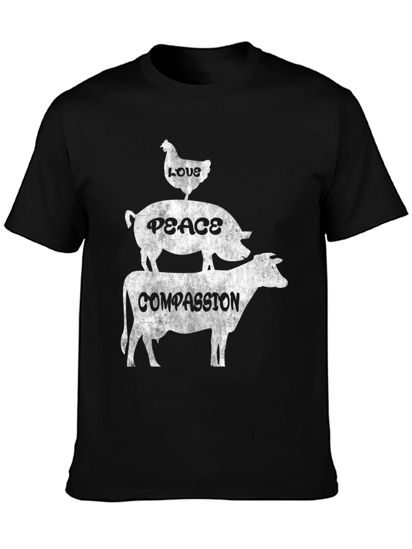 Love Peace Compassion Vegan T-Shirt