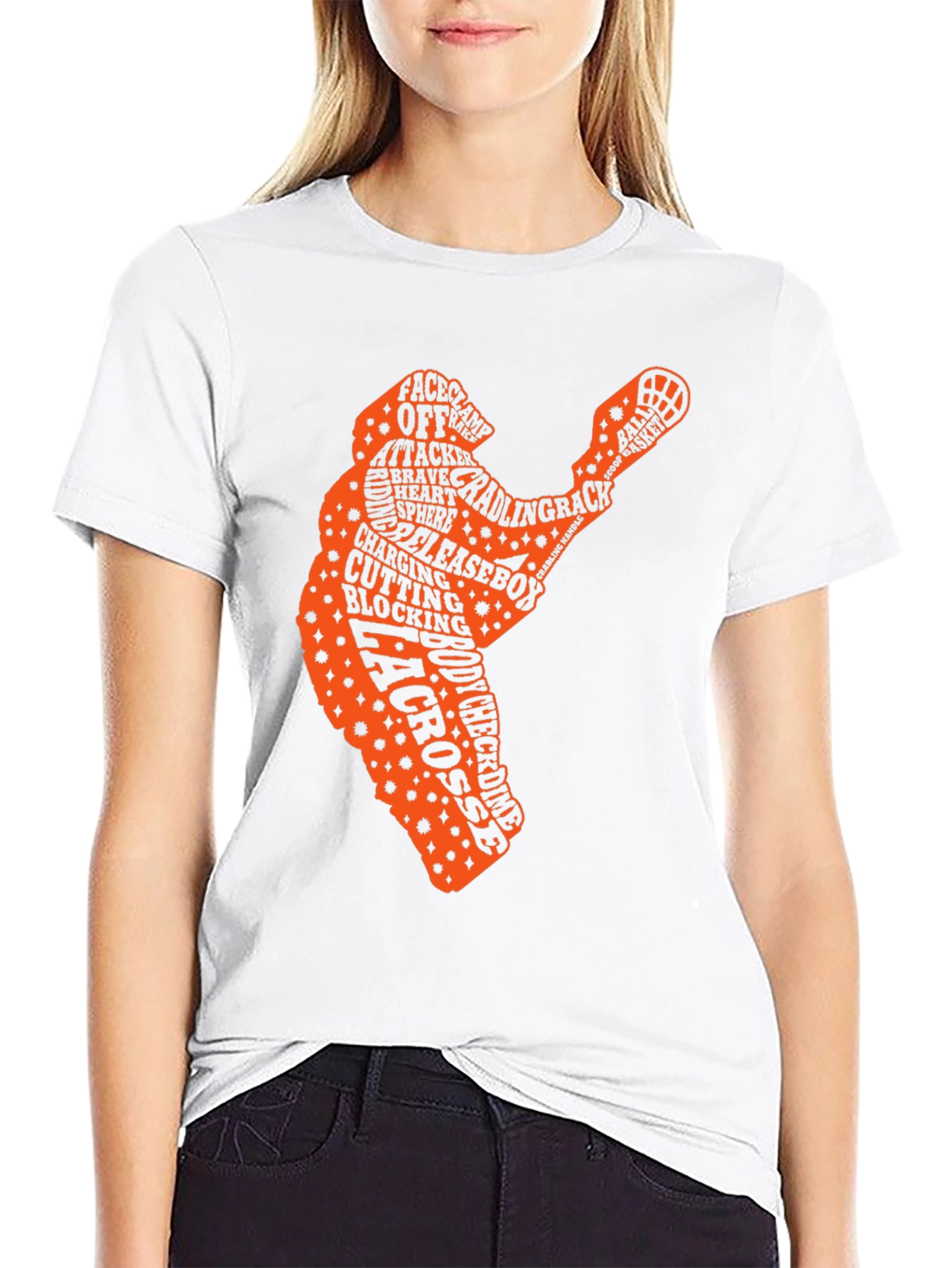 Lacrosse Player Word Art T-Shirt