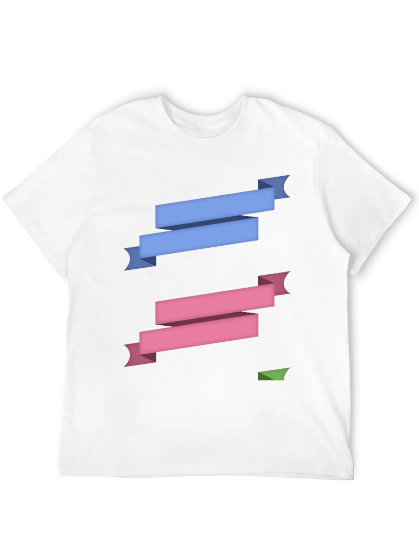 Stylish Ribbon Graphic Black T-Shirt