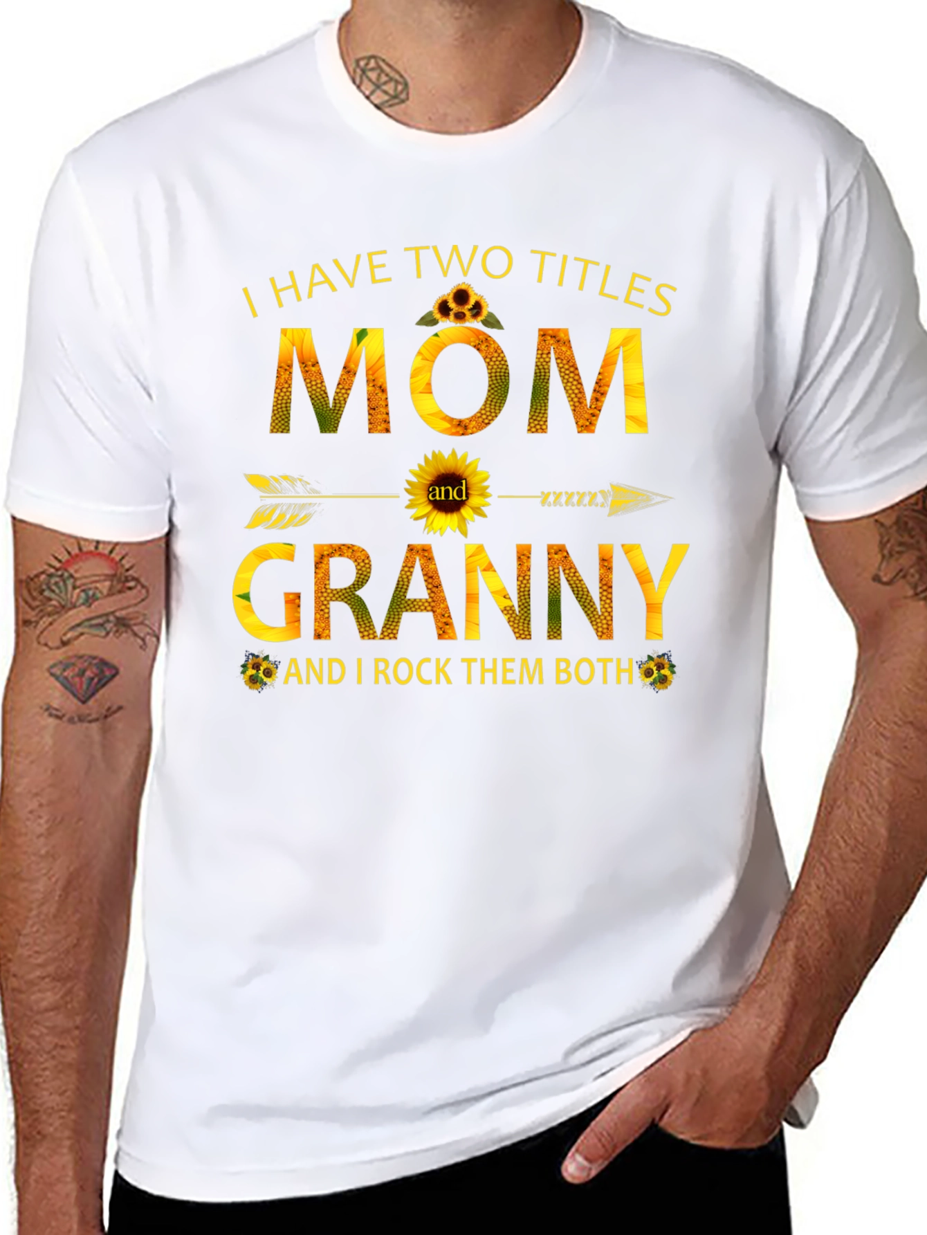 Mom and Granny Sunflower Graphic T-Shirt