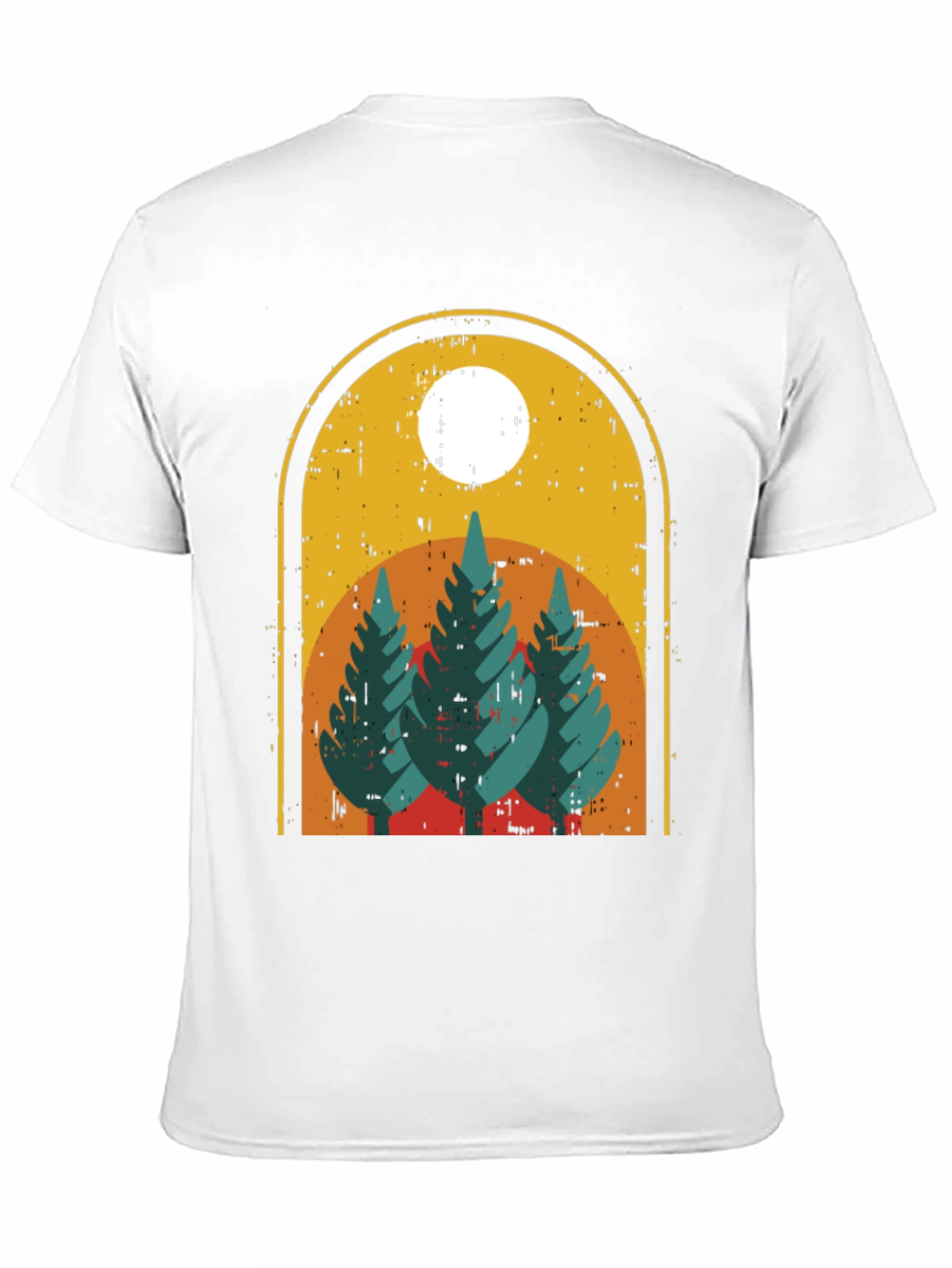 Retro Forest Graphic Tee - Black Cotton Blend
