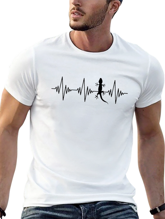 Lizard Heartbeat T-Shirt - Quirky Mens Tee