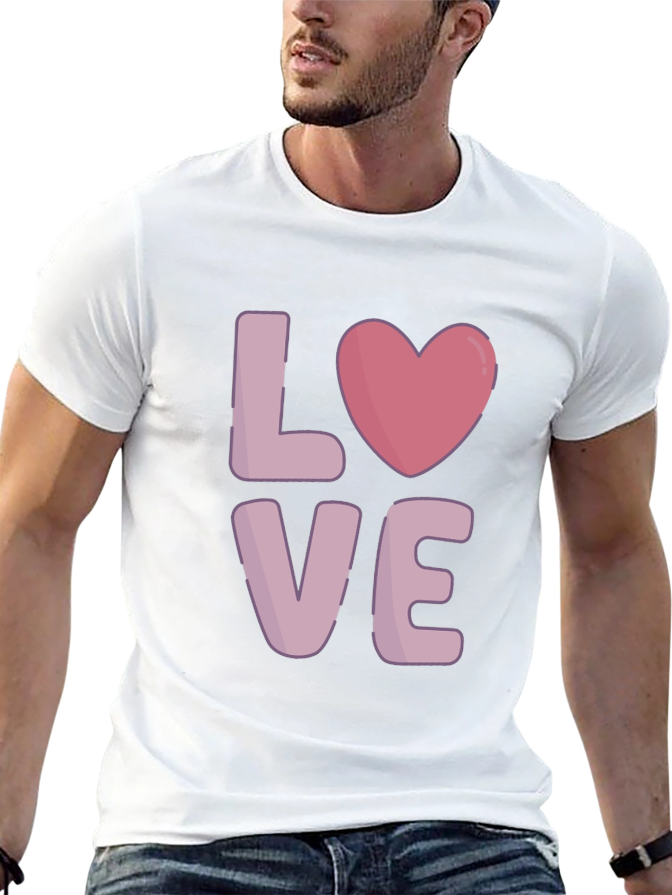 Love Heart Graphic Black T-Shirt