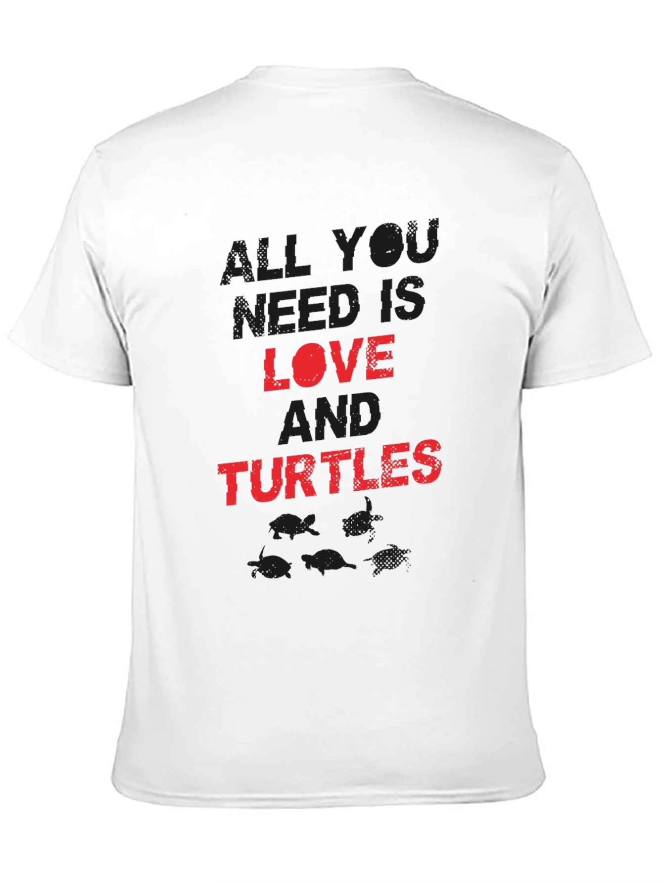 Love and Turtles Graphic Tee - Black Cotton Blend