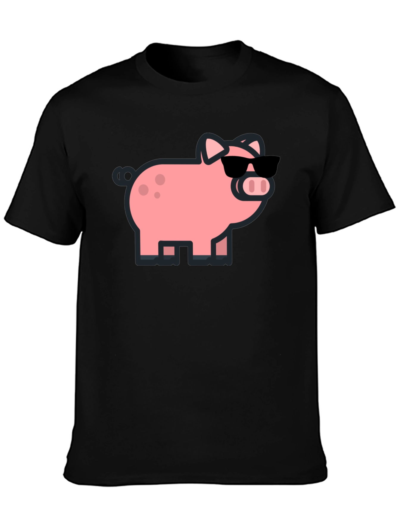 Cool Pig Graphic Tee - Black Cotton T-Shirt
