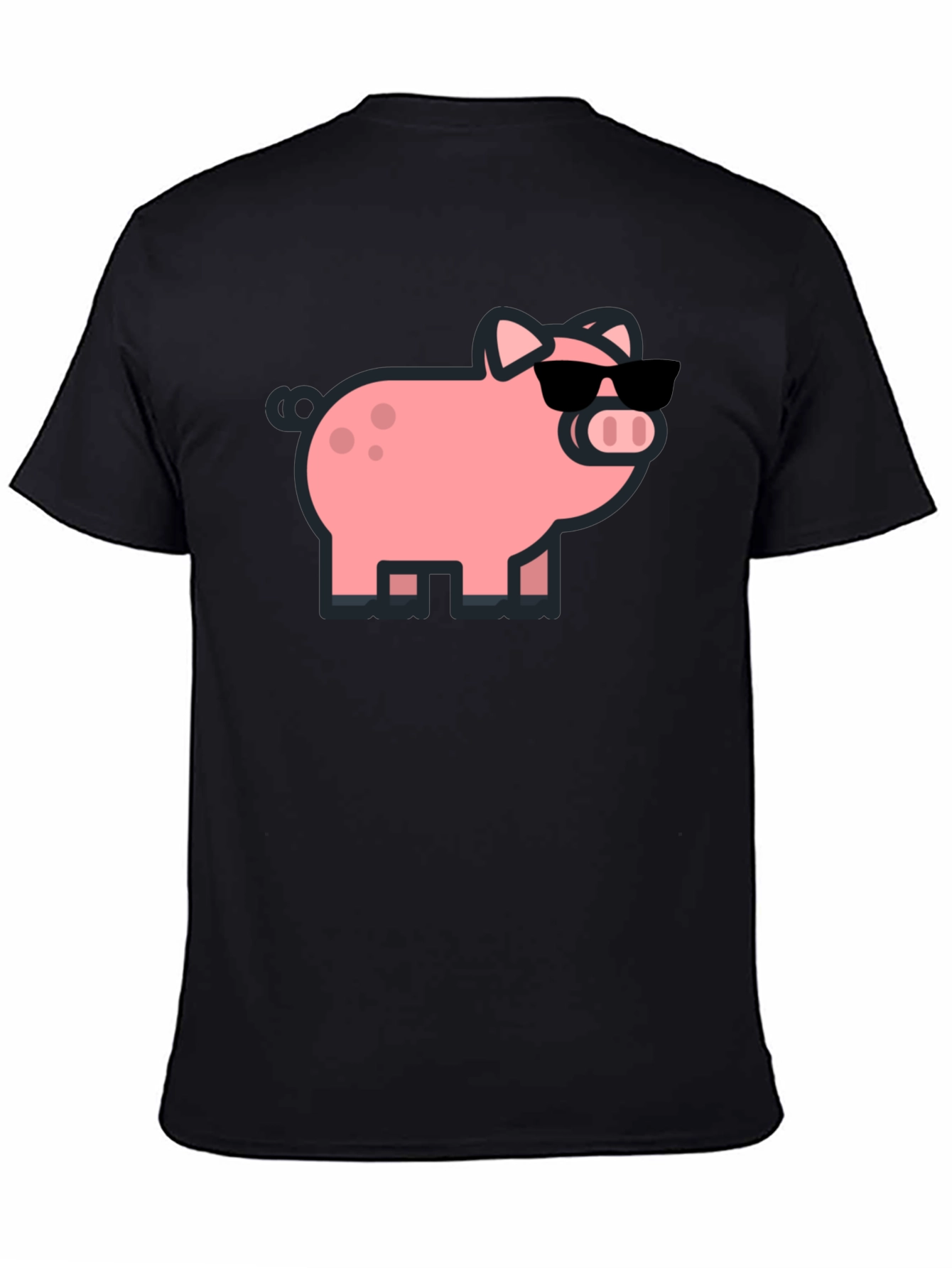 Cool Pig Graphic Tee - Black Cotton T-Shirt