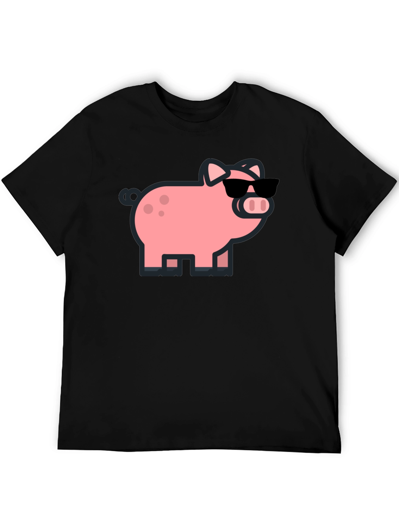 Cool Pig Graphic Tee - Black Cotton T-Shirt