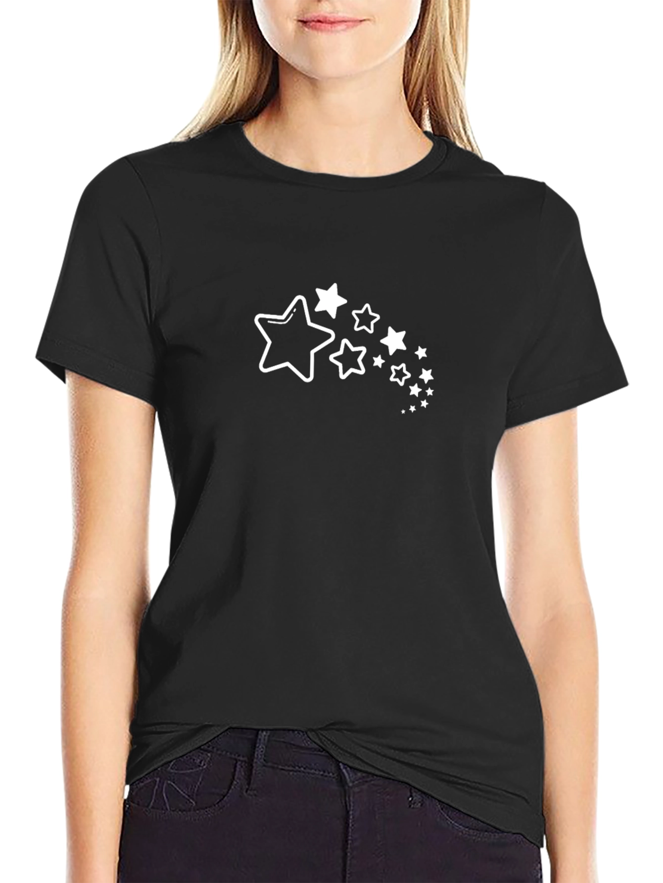 Stylish Black T-Shirt with Star Design
