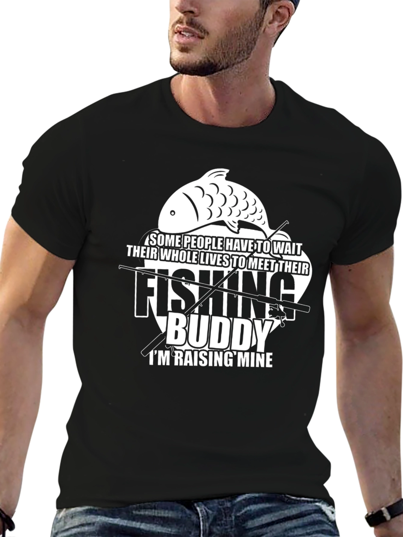 Fishing Buddy T-Shirt - Raising Mine Black Tee