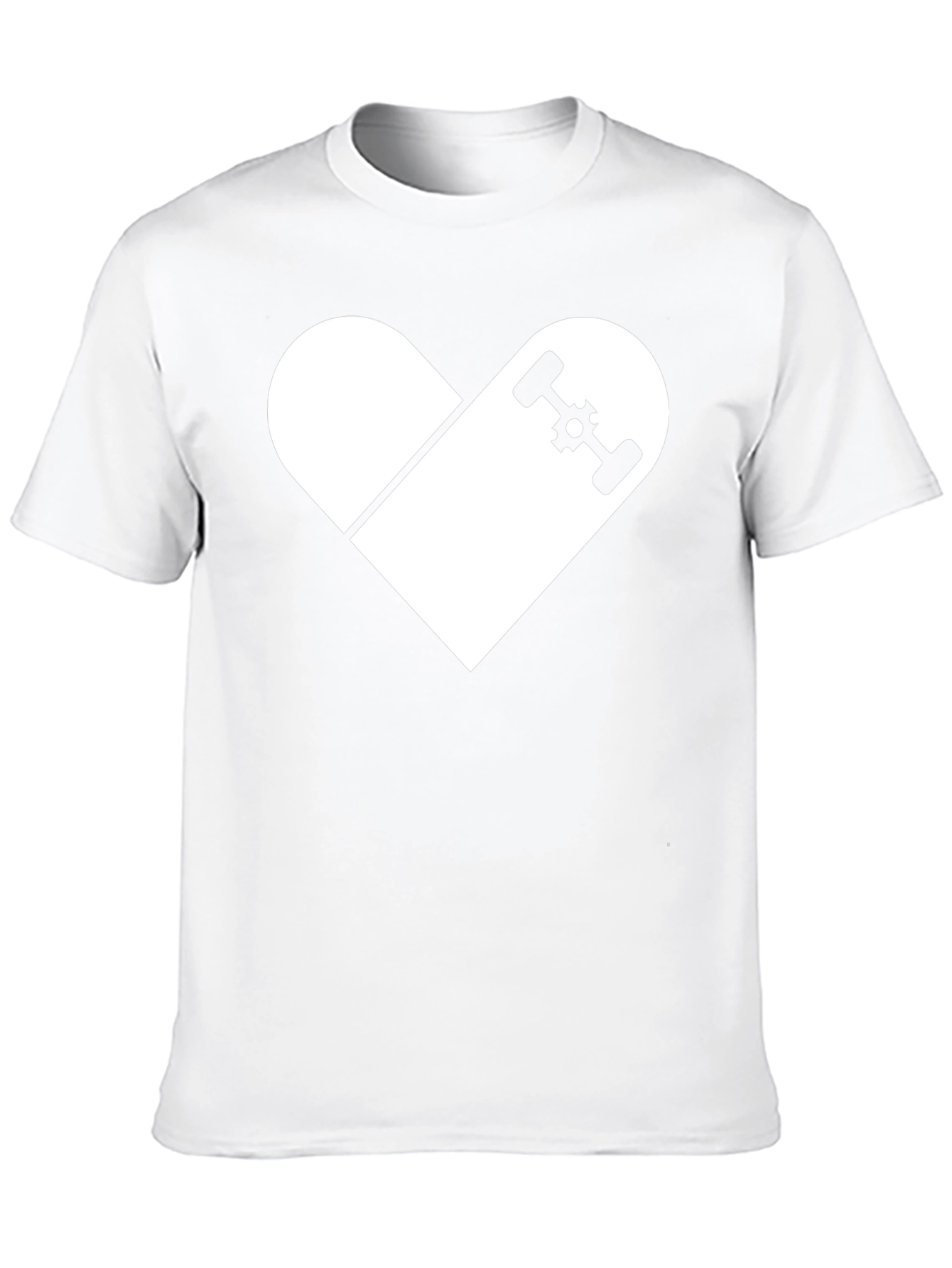 Skateboard Heart Graphic T-Shirt - Casual Black Tee