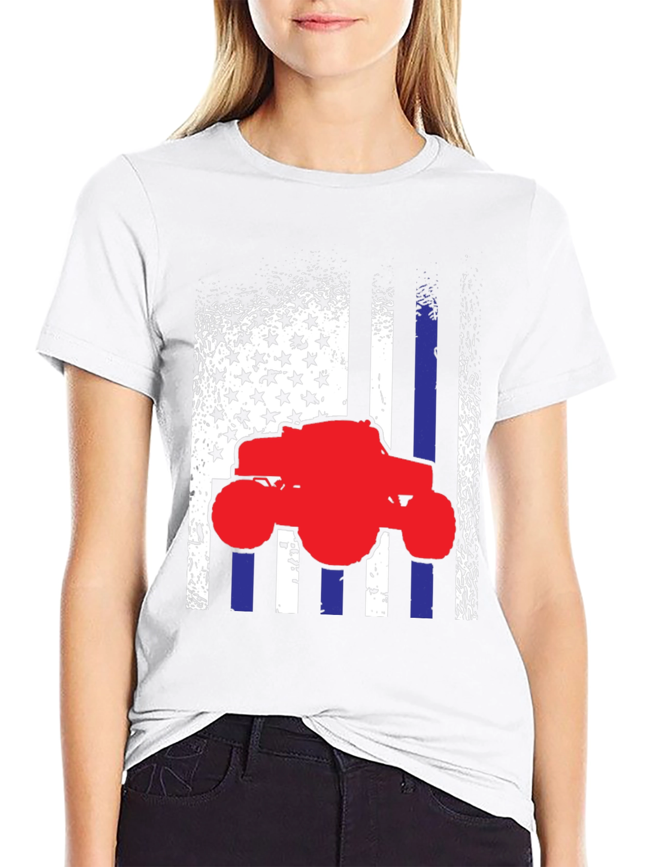 Monster Truck American Flag Graphic Tee