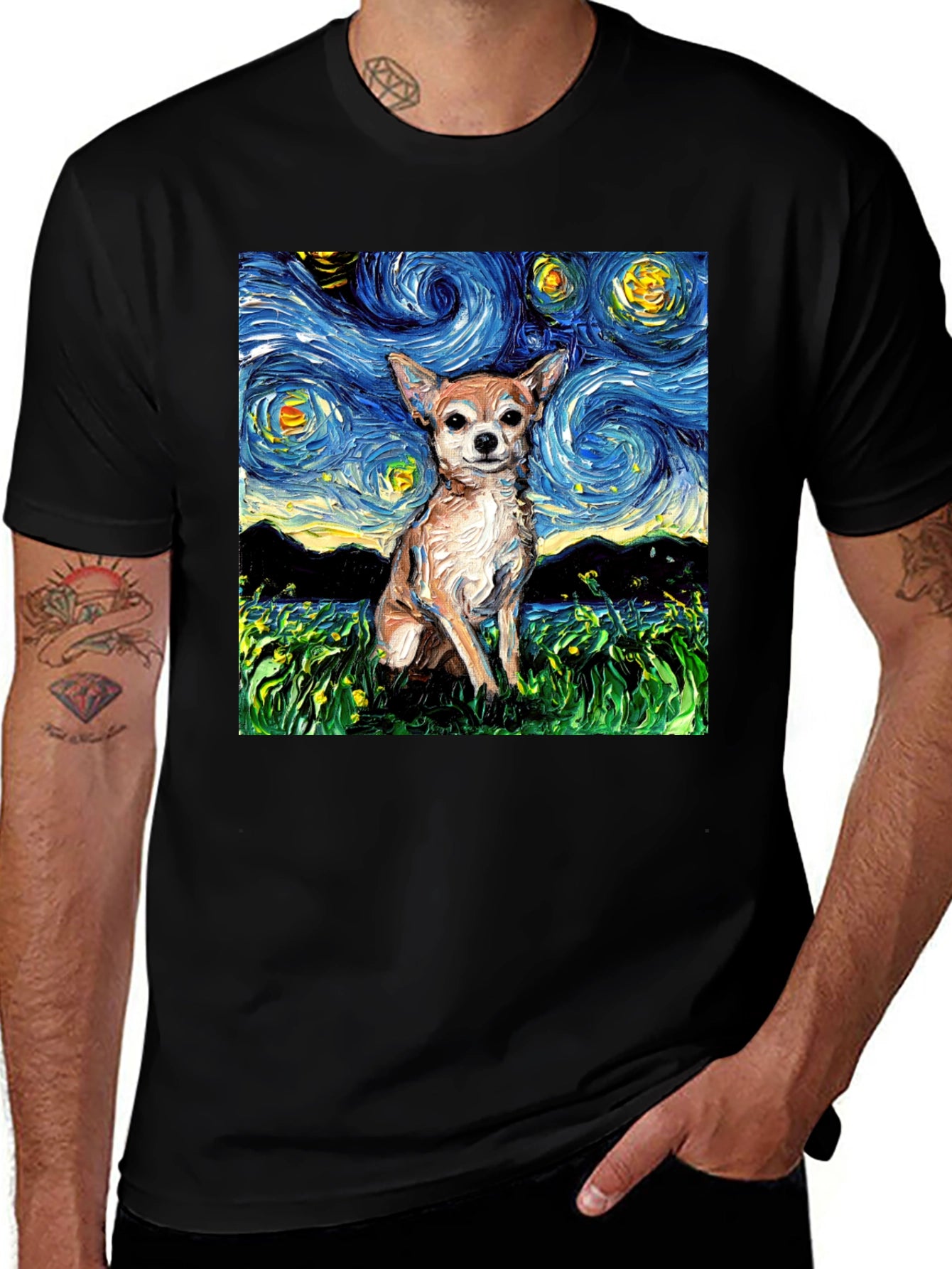 Starry Chihuahua T-Shirt - Artistic Dog Tee