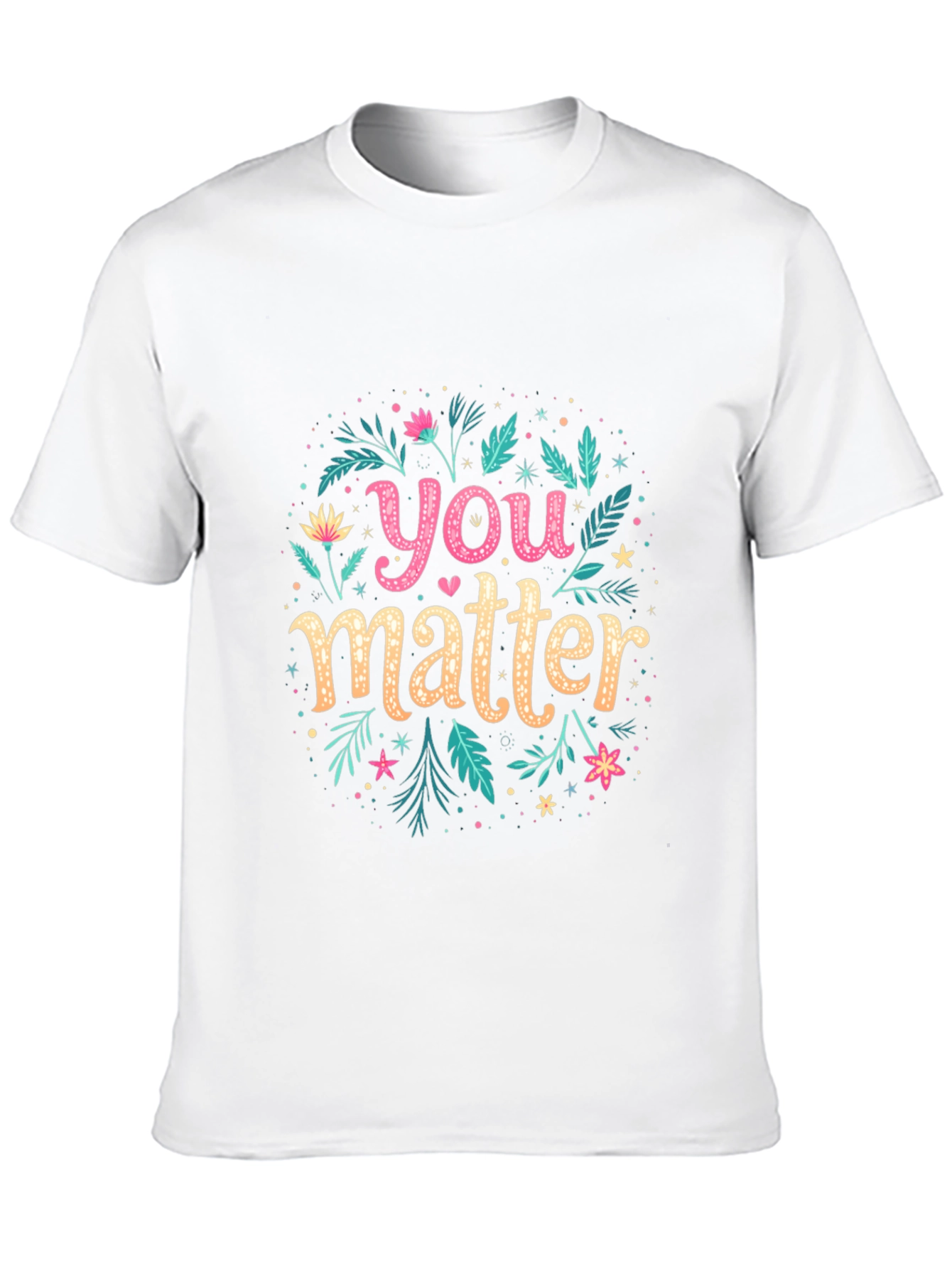 You Matter Floral Graphic Black T-Shirt