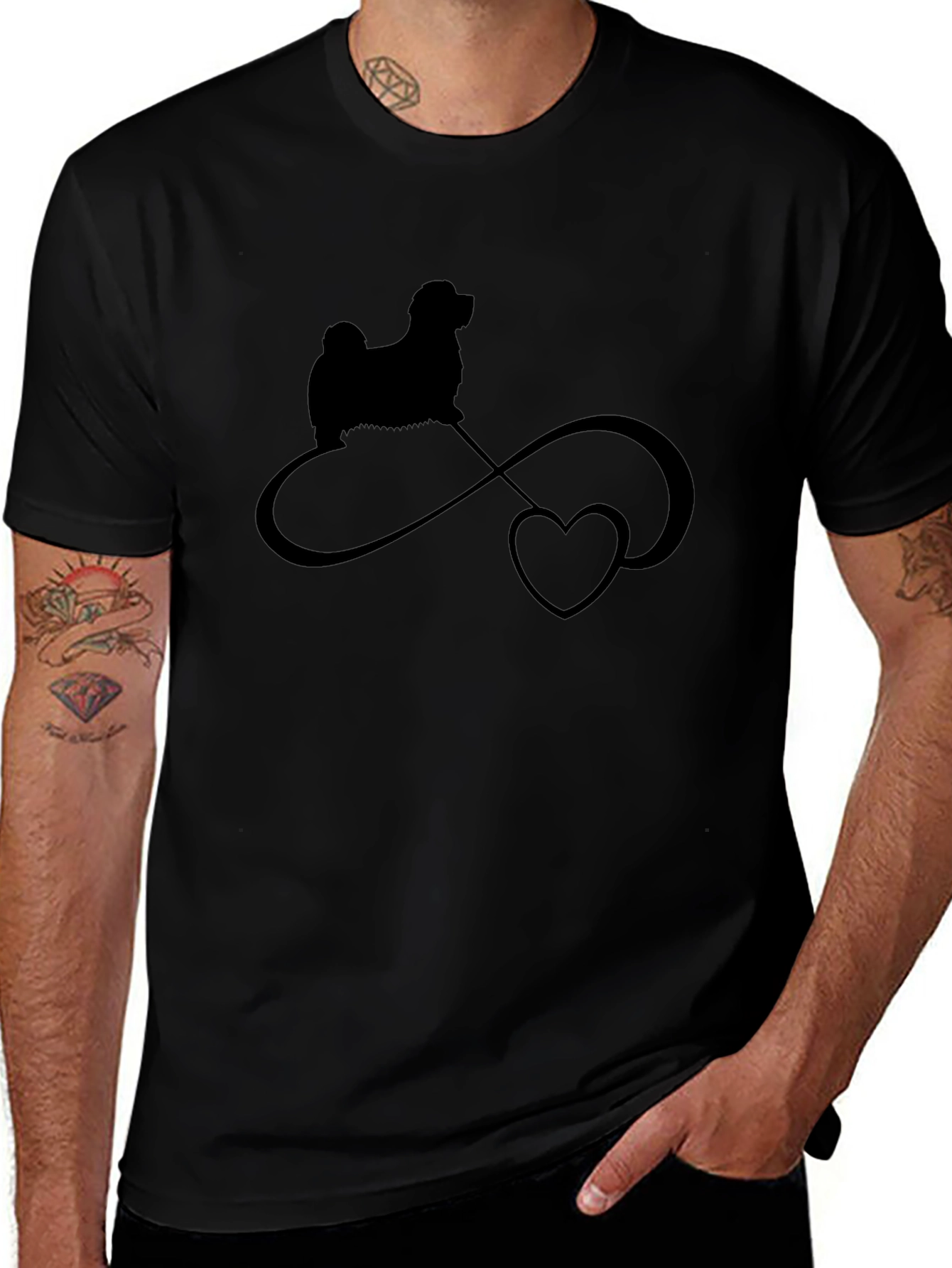 Dog Lover T-Shirt: Infinity Heart Design