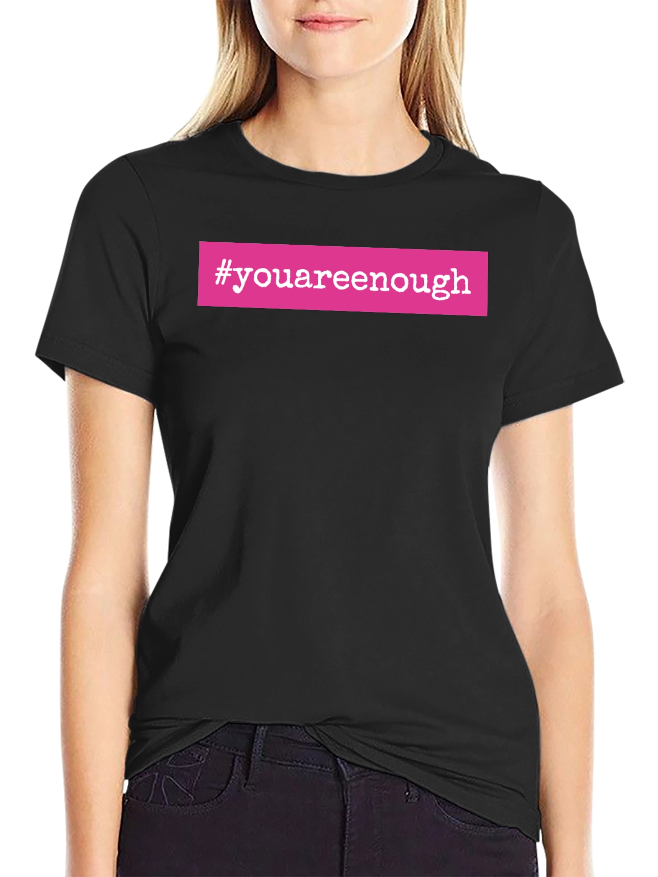 #youareenough Black T-Shirt - Motivational Tee