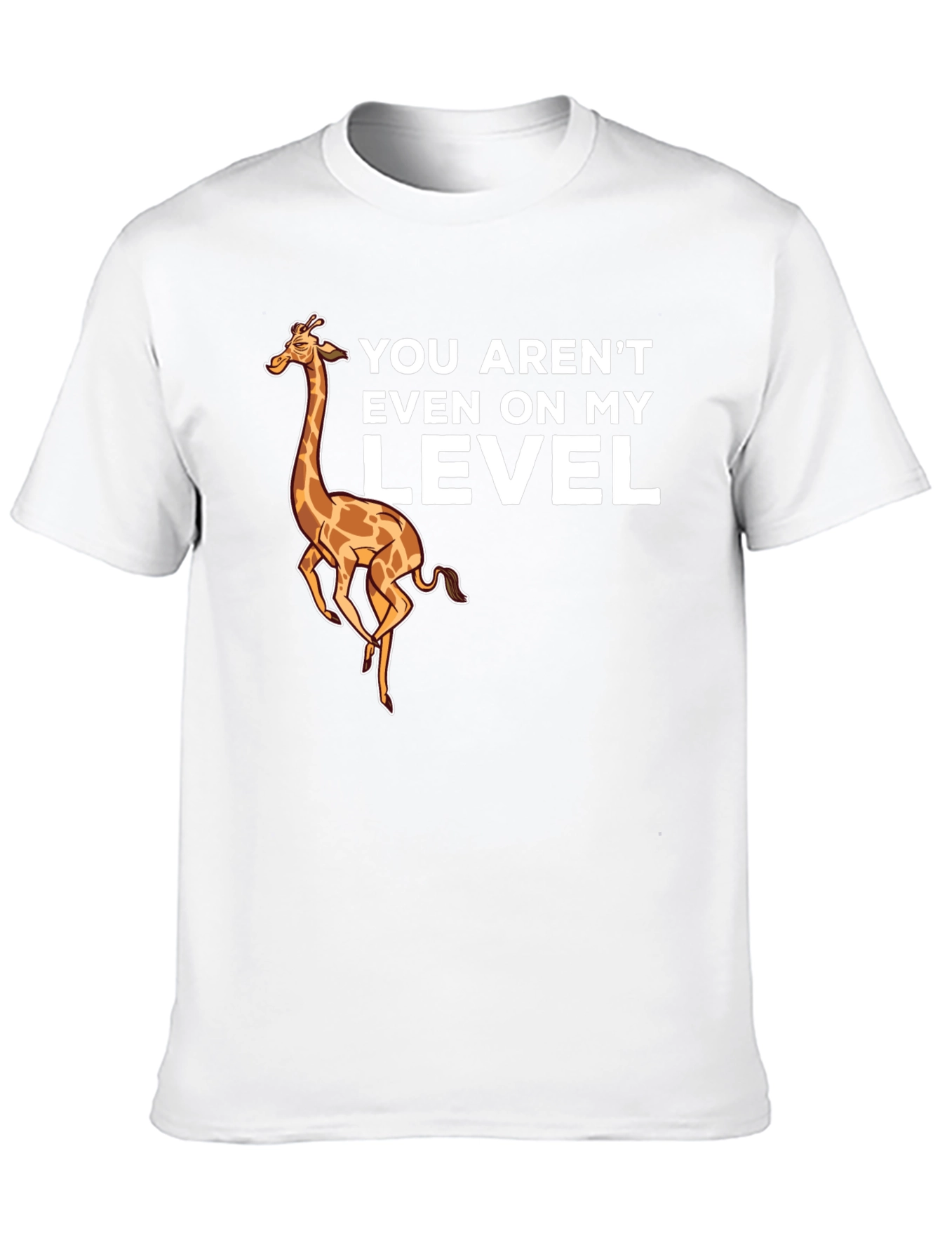 Giraffe Level Black T-Shirt Funny Design