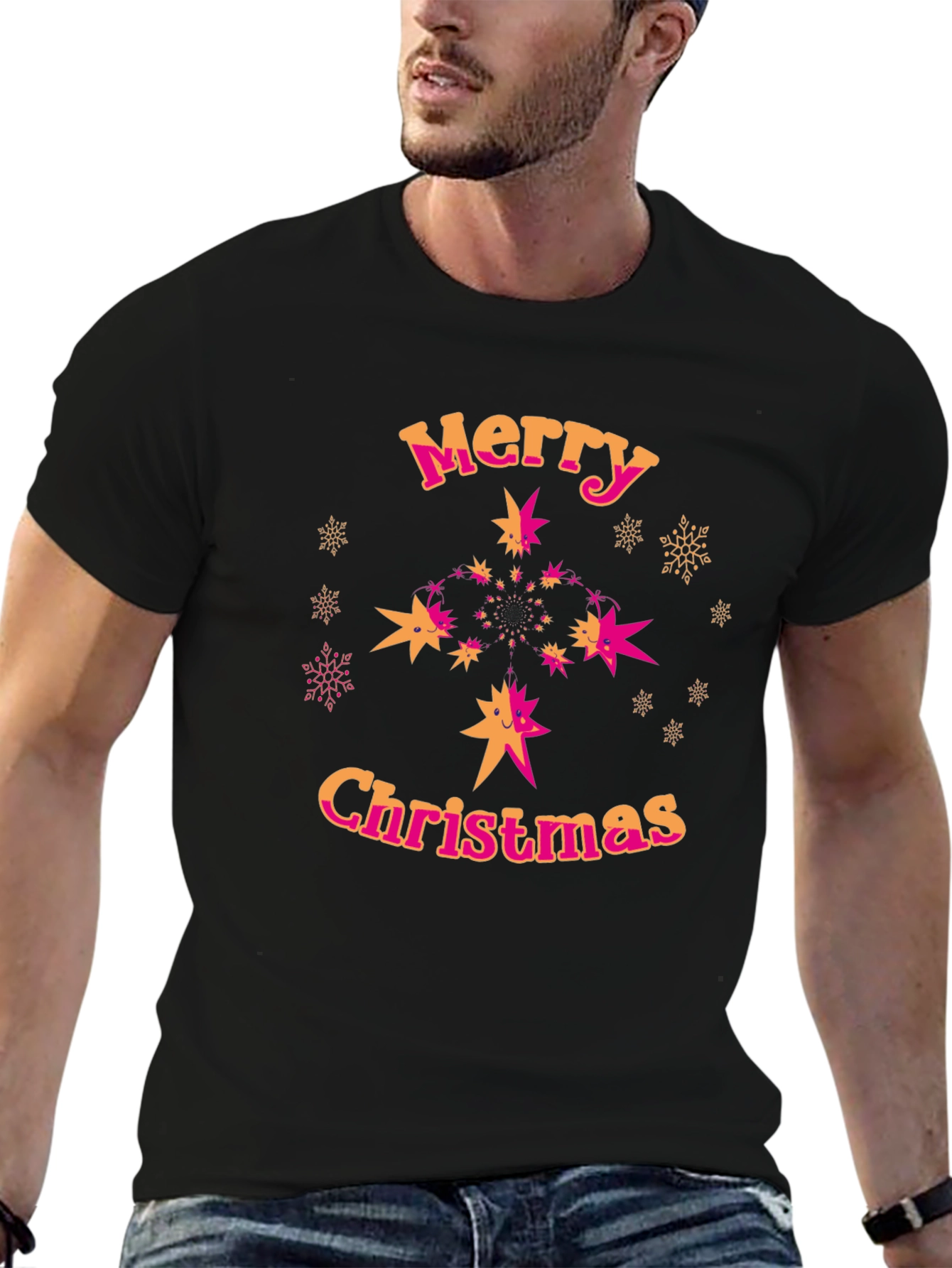 Merry Christmas Starburst Graphic Tee