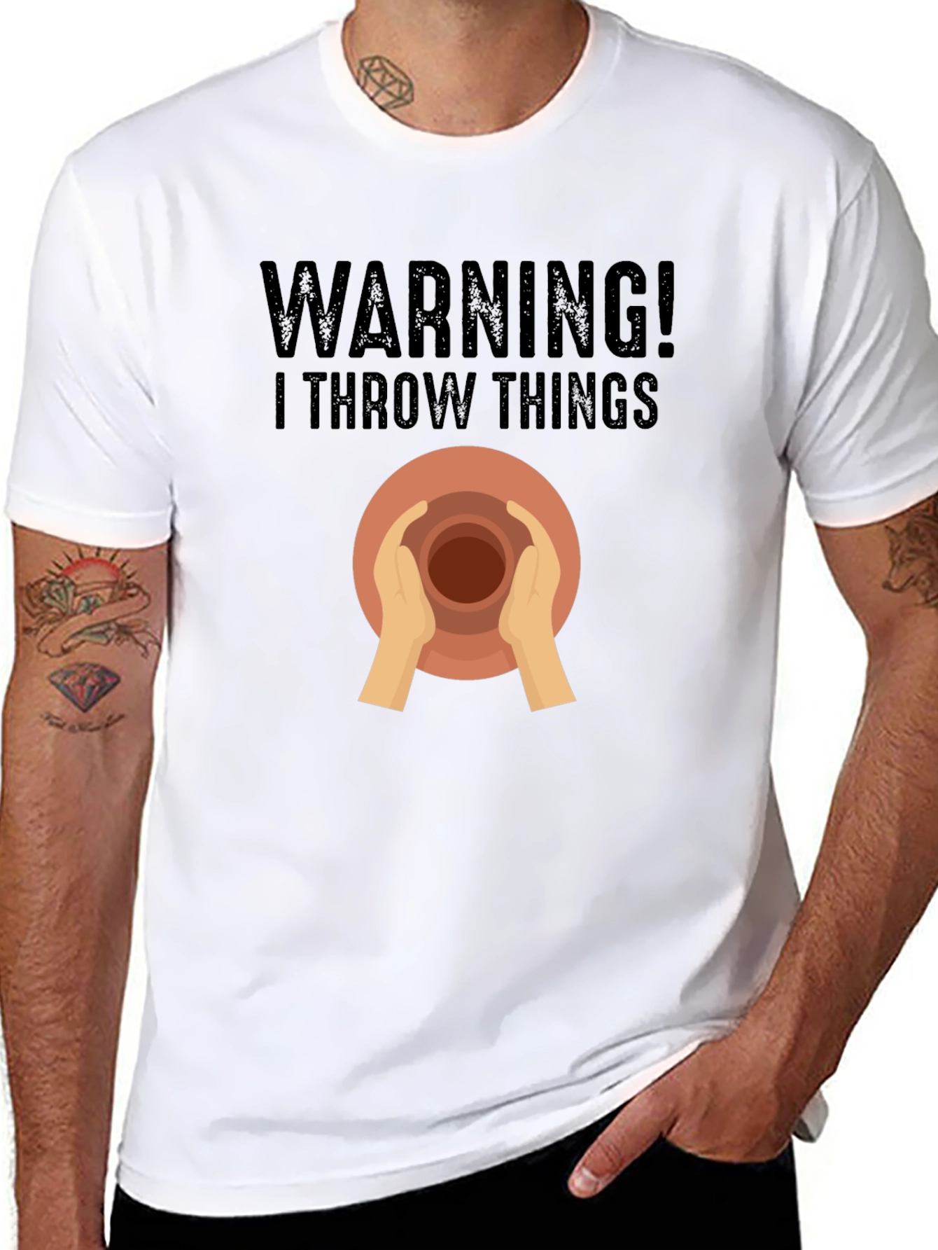 Warning I Throw Things Pottery T-Shirt
