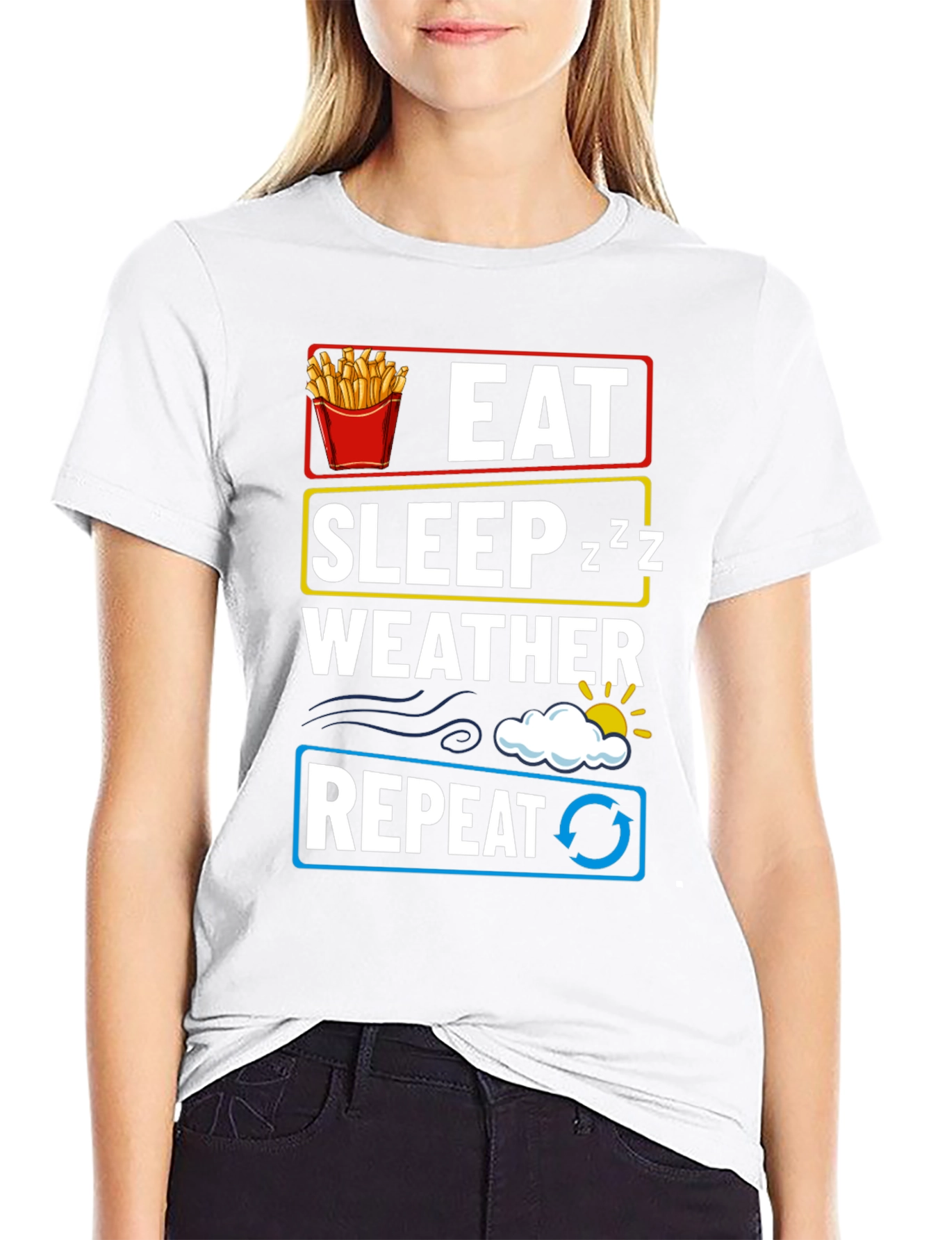 Eat Sleep Weather Repeat Graphic T-Shirt