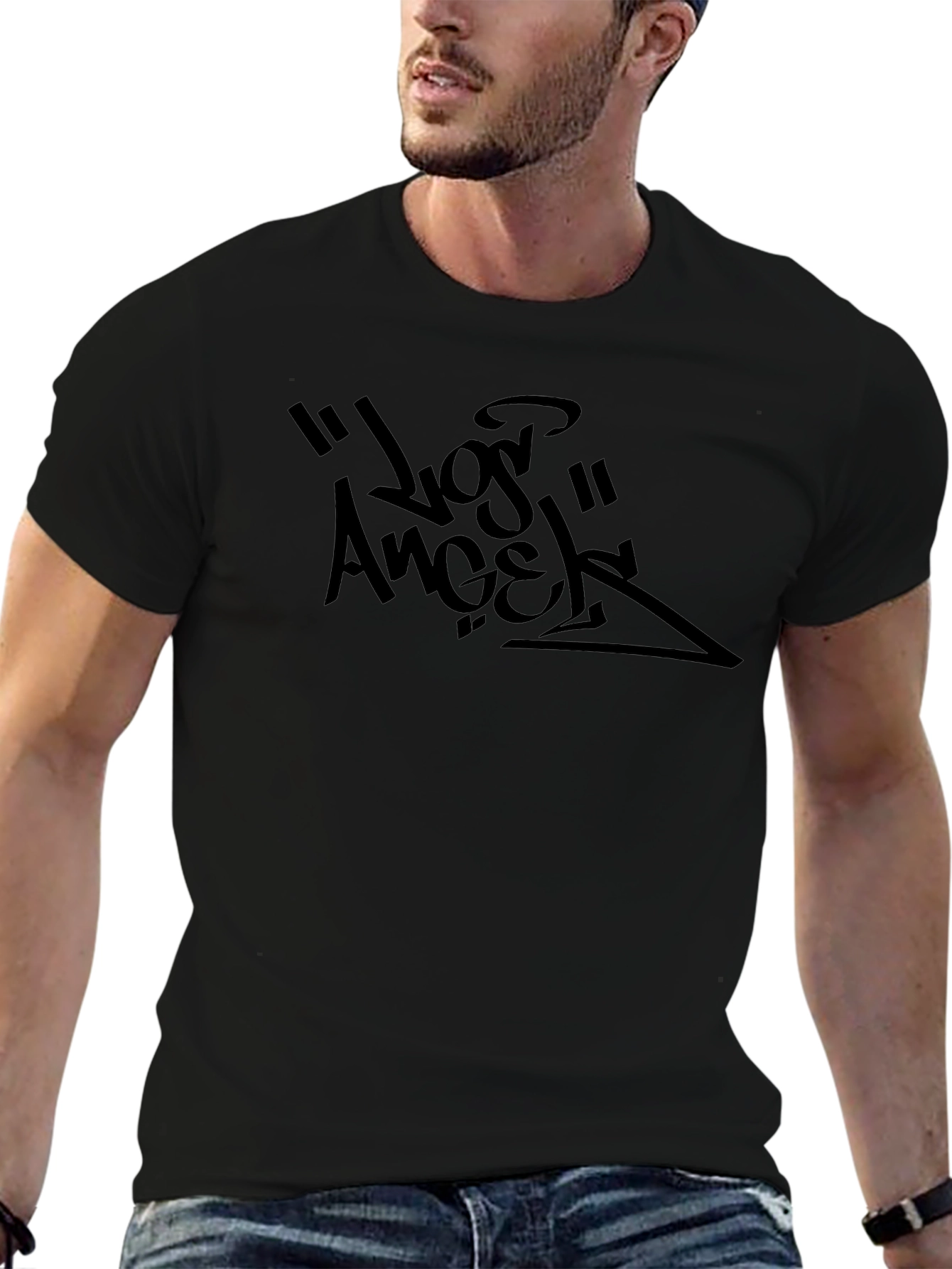 Los Angeles Graphic Print Black T-Shirt