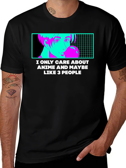 Anime Lover T-Shirt - I Only Care About Anime Graphic Tee