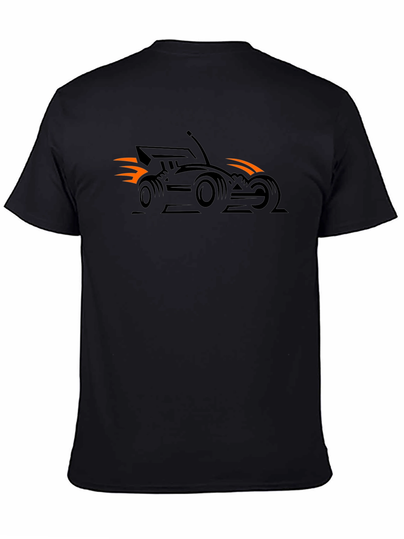 RC Car Flames Black T-Shirt - Race Ready!