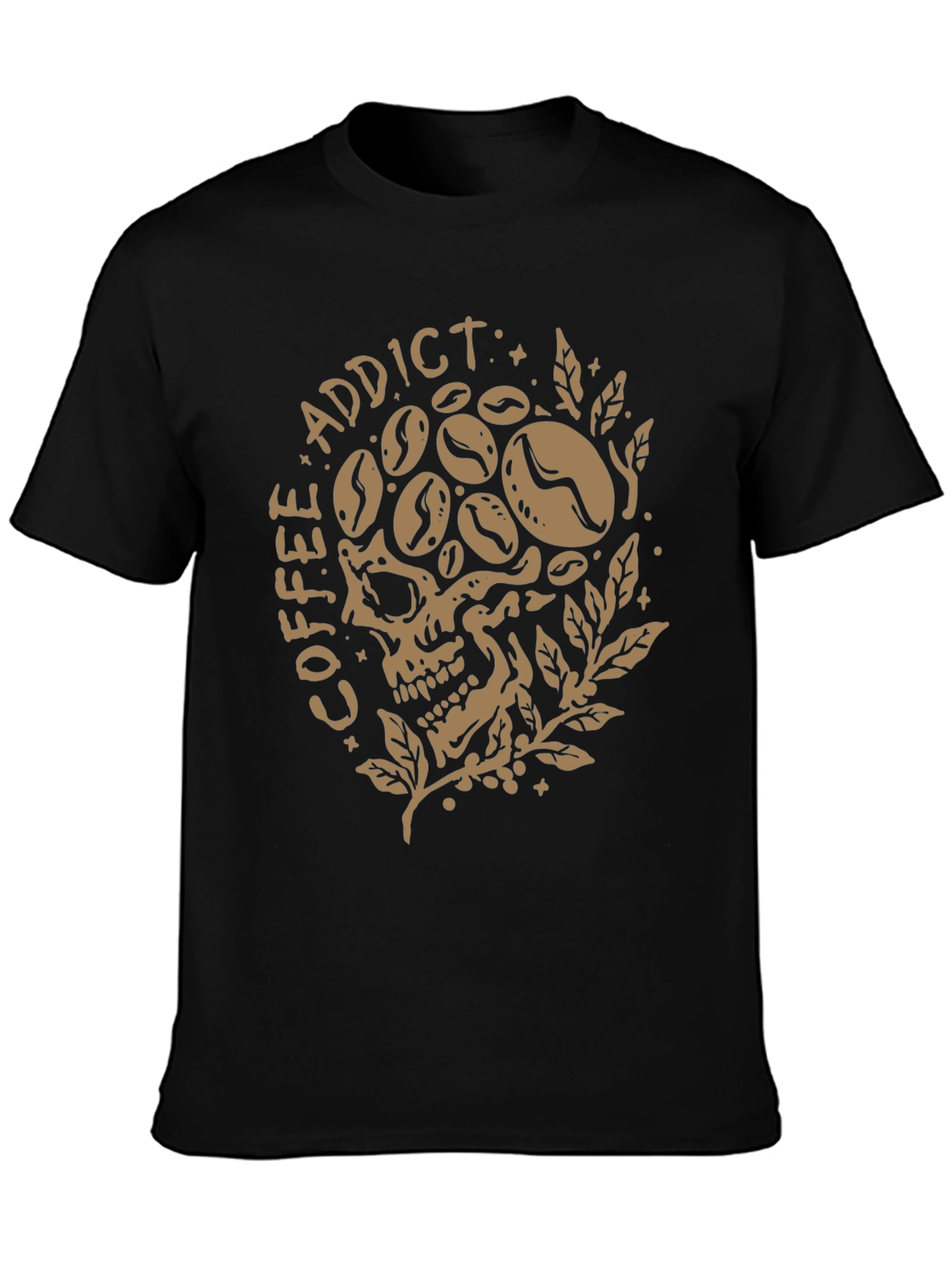 Coffee Addict Skull Graphic T-Shirt