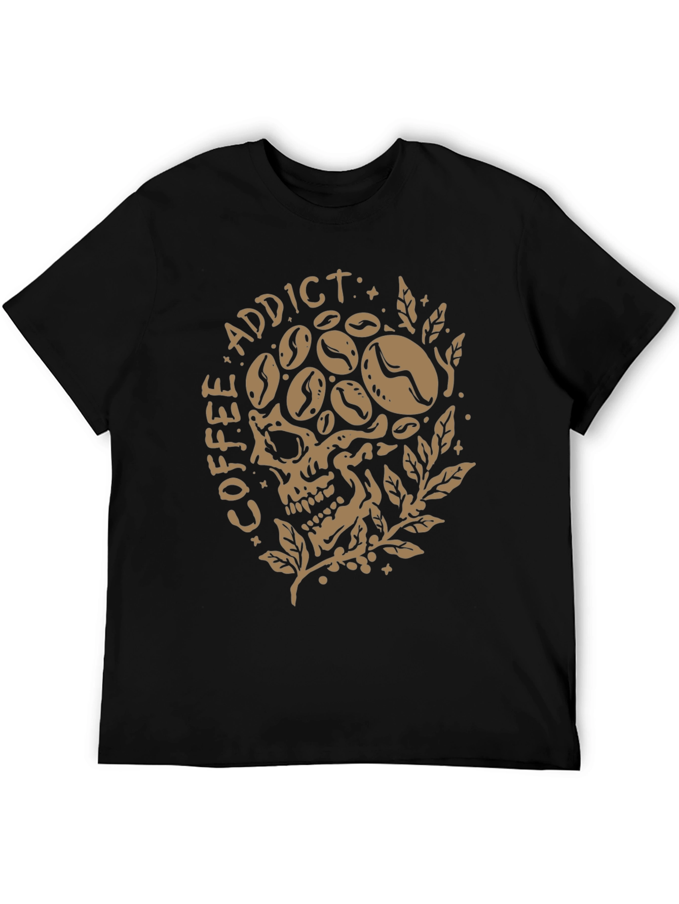 Coffee Addict Skull Graphic T-Shirt