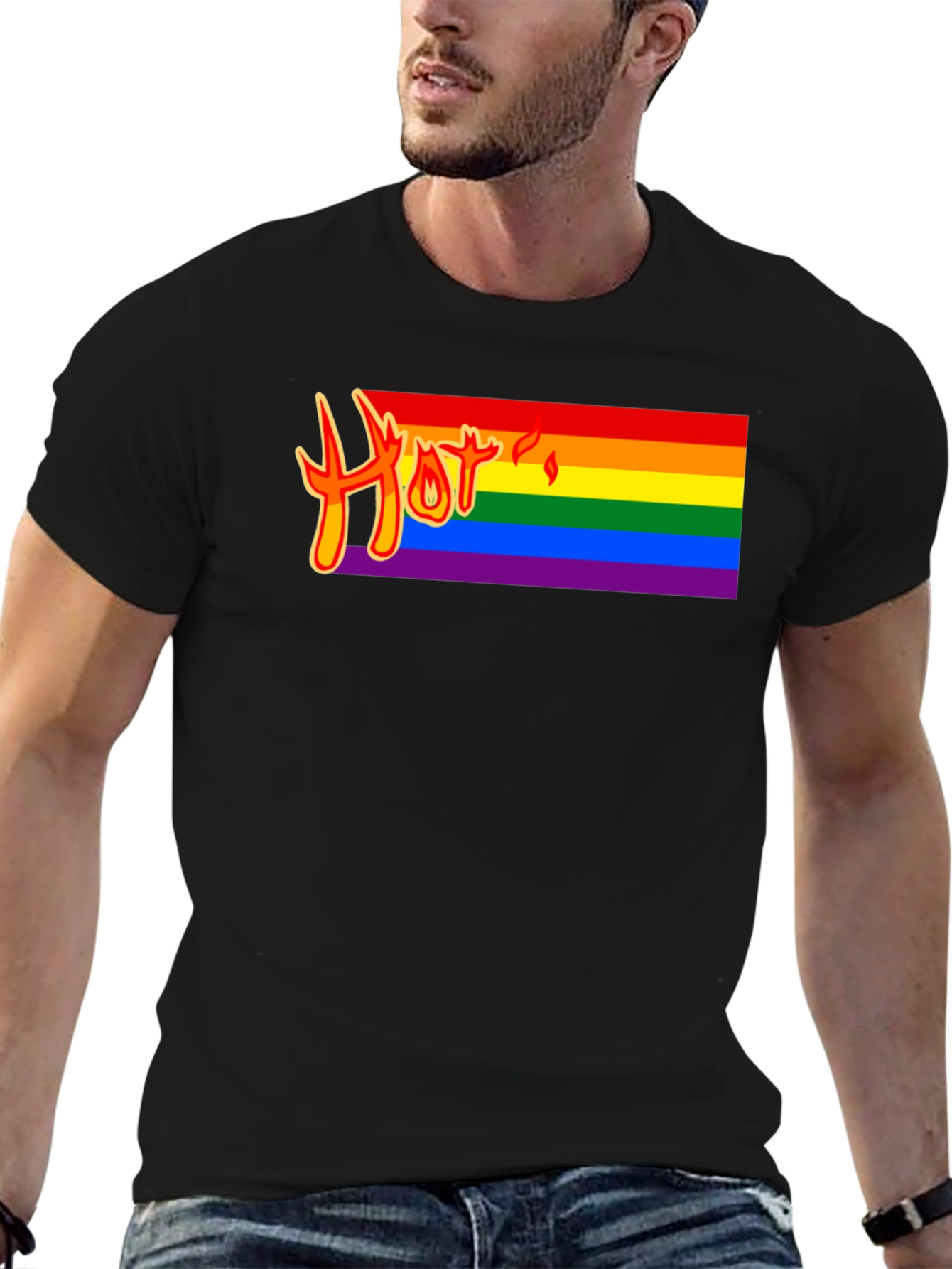 Hot Pride Rainbow Graphic Tee