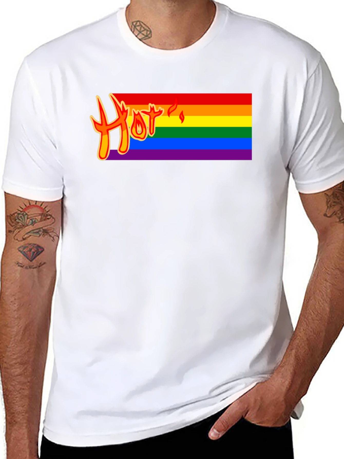Hot Pride Rainbow Graphic Tee