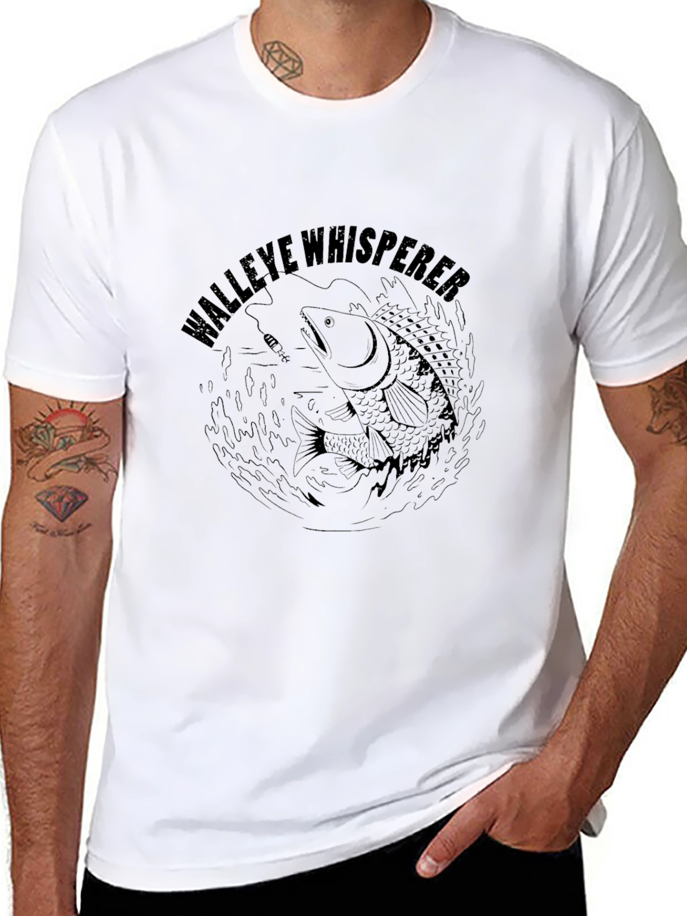 Walleye Whisperer Black T-Shirt