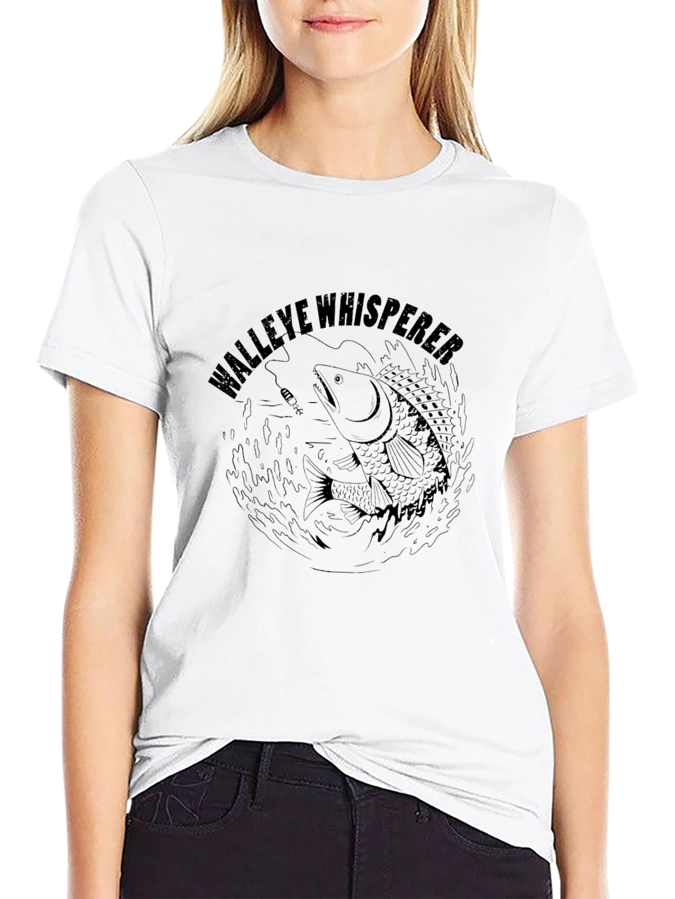 Walleye Whisperer Black T-Shirt