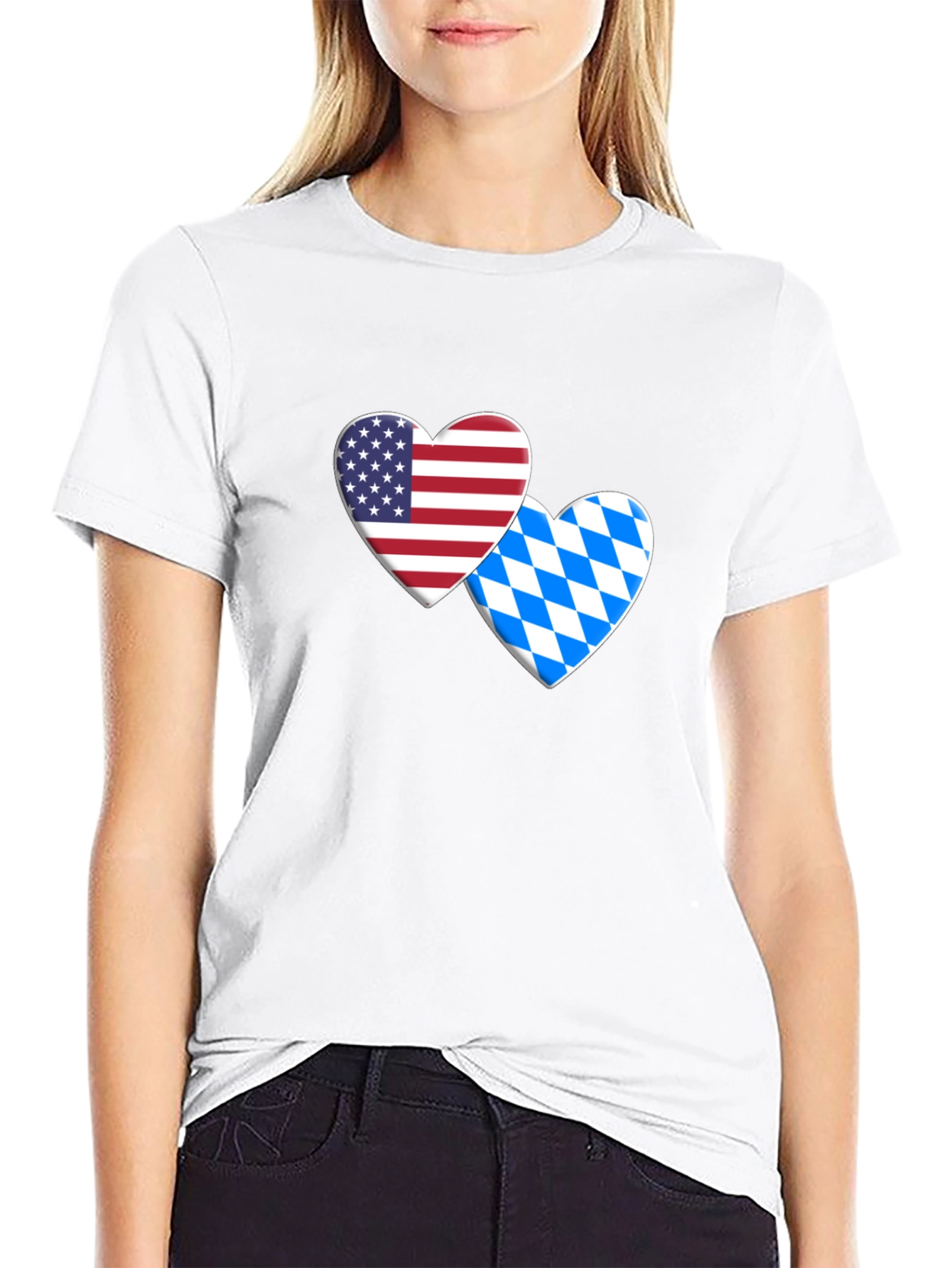 USA & Bavarian Heart T-Shirt