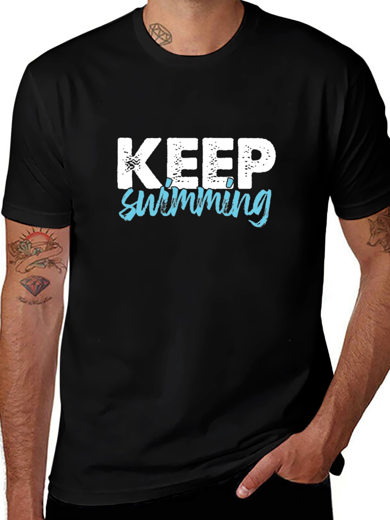 Keep Swimming Graphic Tee - Black T-Shirt