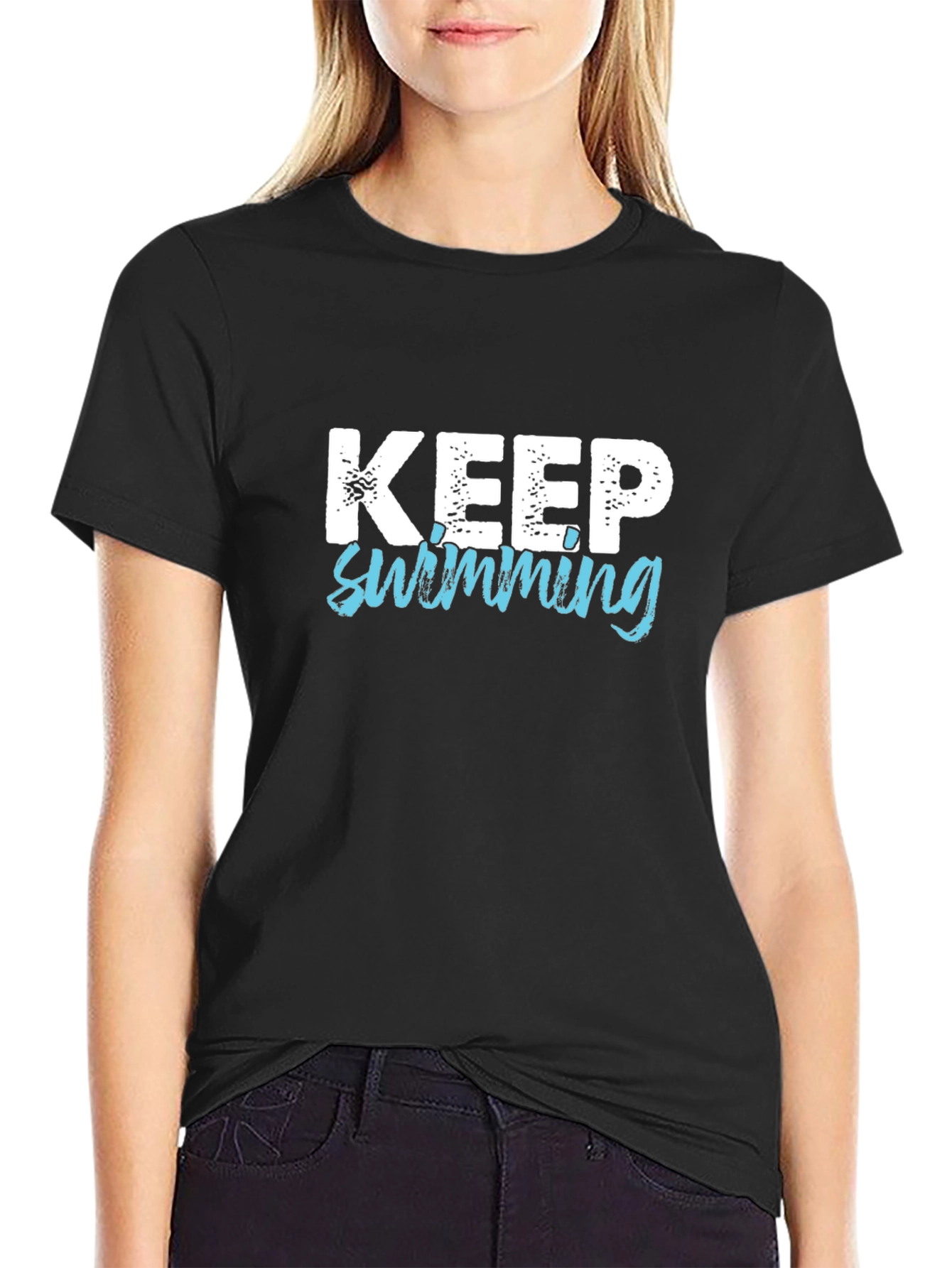 Keep Swimming Graphic Tee - Black T-Shirt