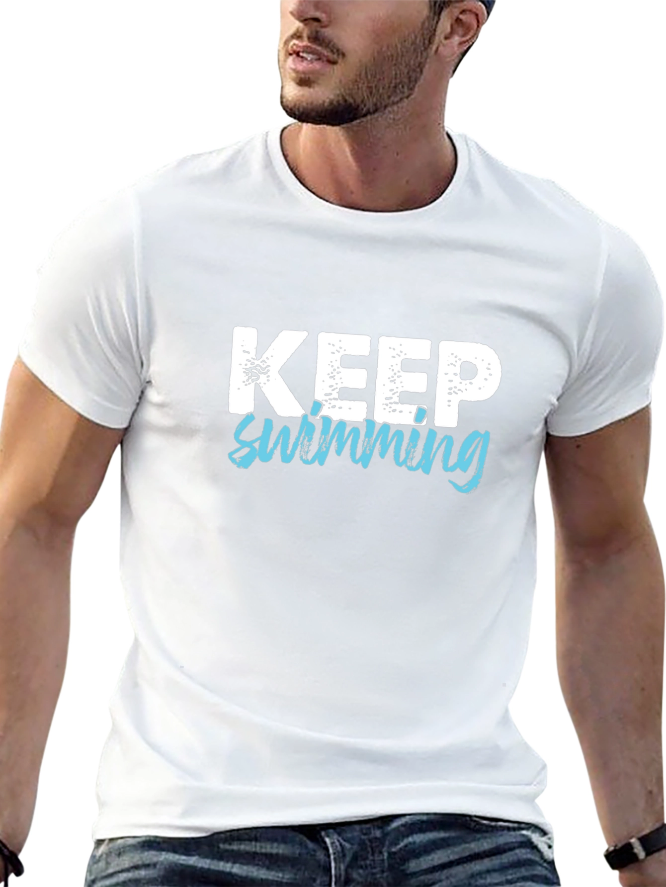 Keep Swimming Graphic Tee - Black T-Shirt