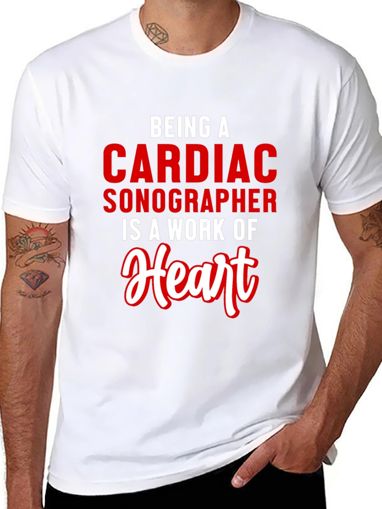 Cardiac Sonographer T-Shirt Work of Heart Tee