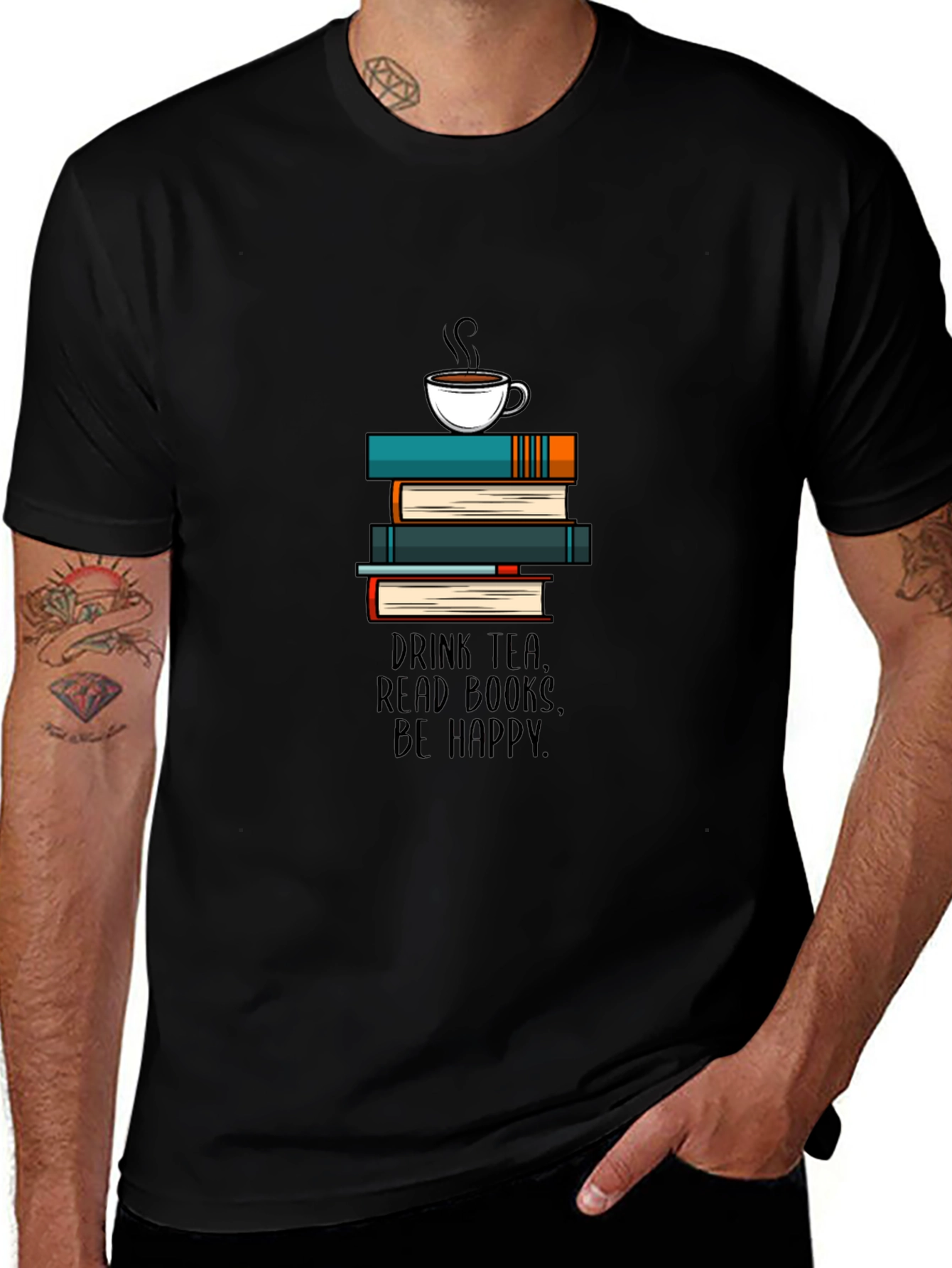 Drink Tea Read Books Be Happy T-Shirt