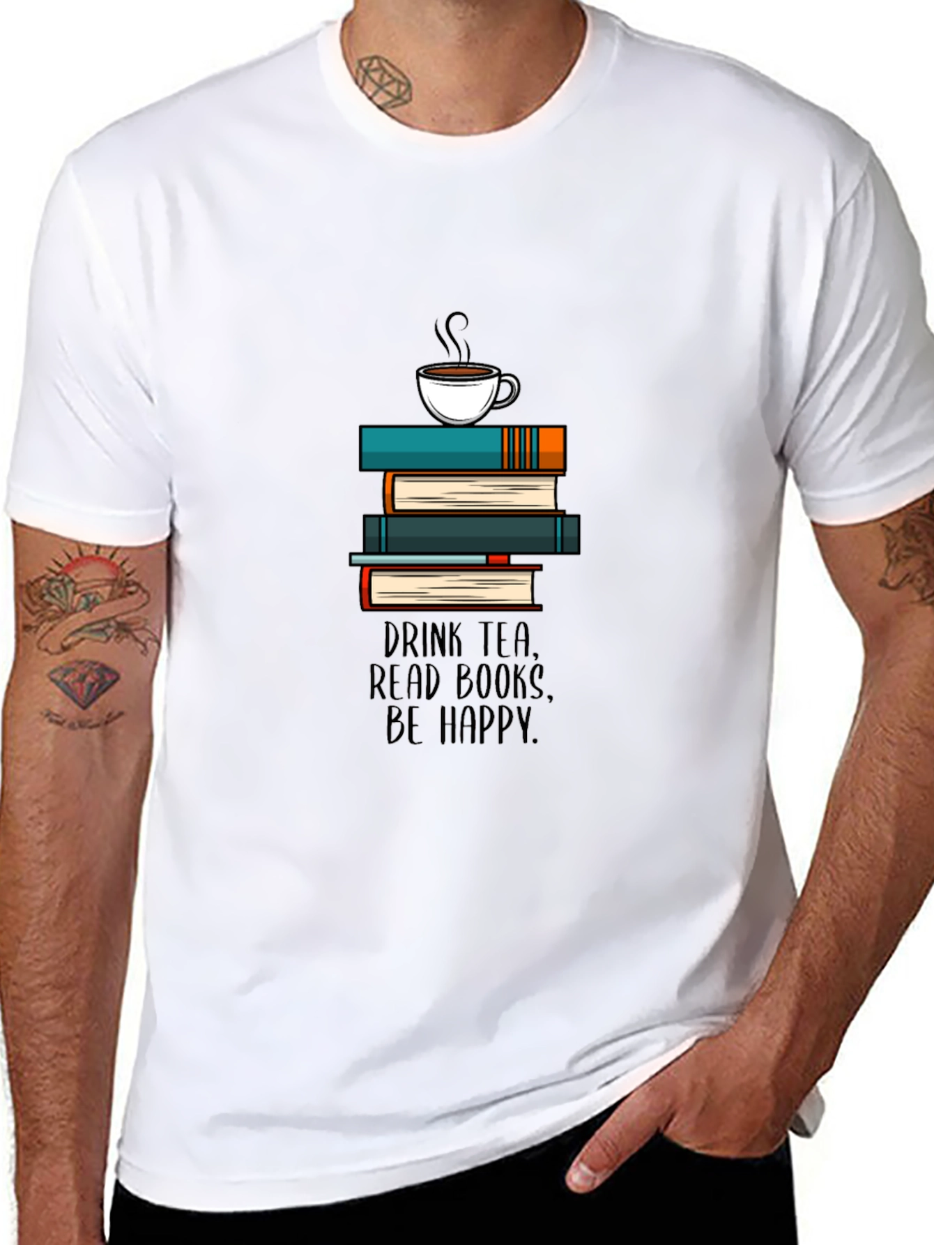 Drink Tea Read Books Be Happy T-Shirt