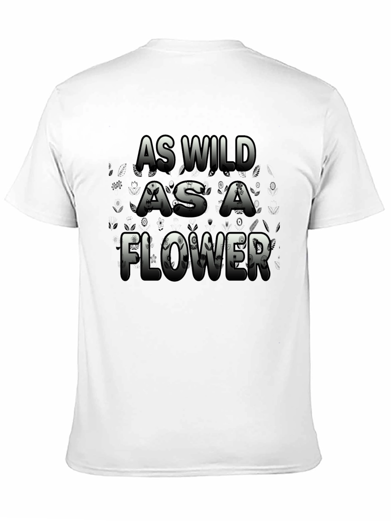 Wild Flower Graphic Print Mens Black T-Shirt