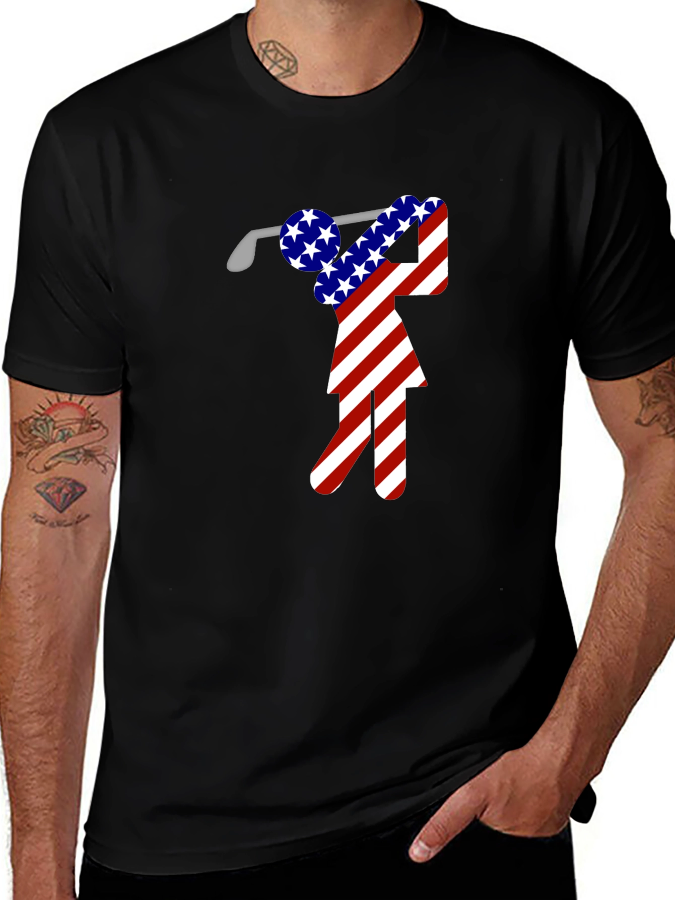 American Flag Golf T-Shirt