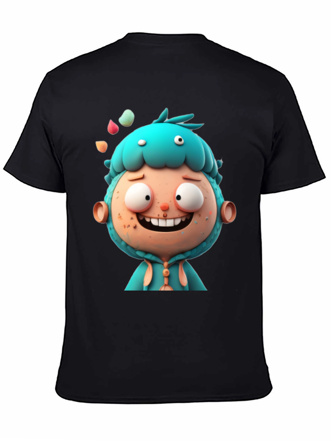 Cartoon Character Graphic Tee - Unisex Black T-Shirt