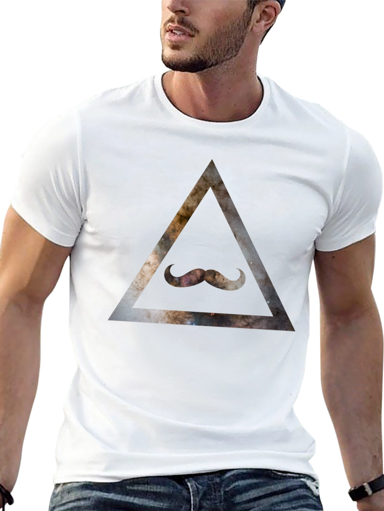 Cosmic Mustache Triangle T-Shirt