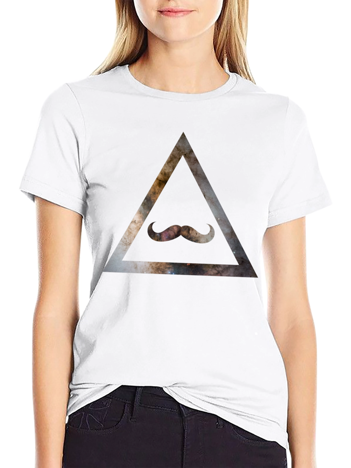 Cosmic Mustache Triangle T-Shirt
