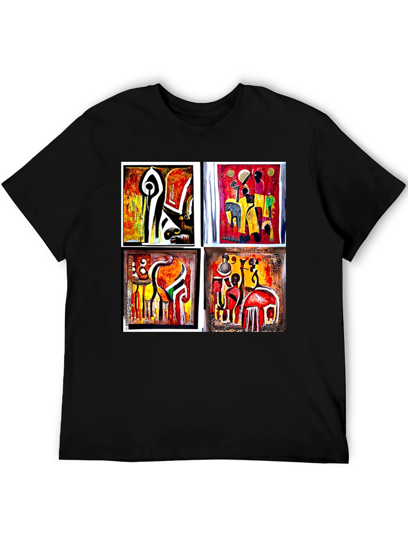 Abstract Art Collage Black Tee