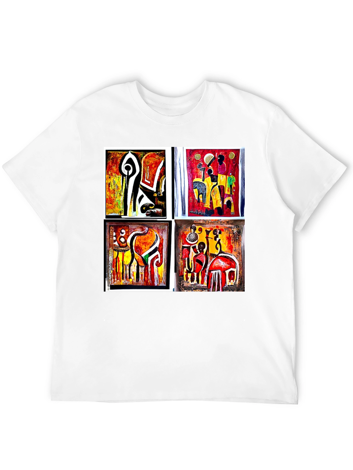 Abstract Art Collage Black Tee