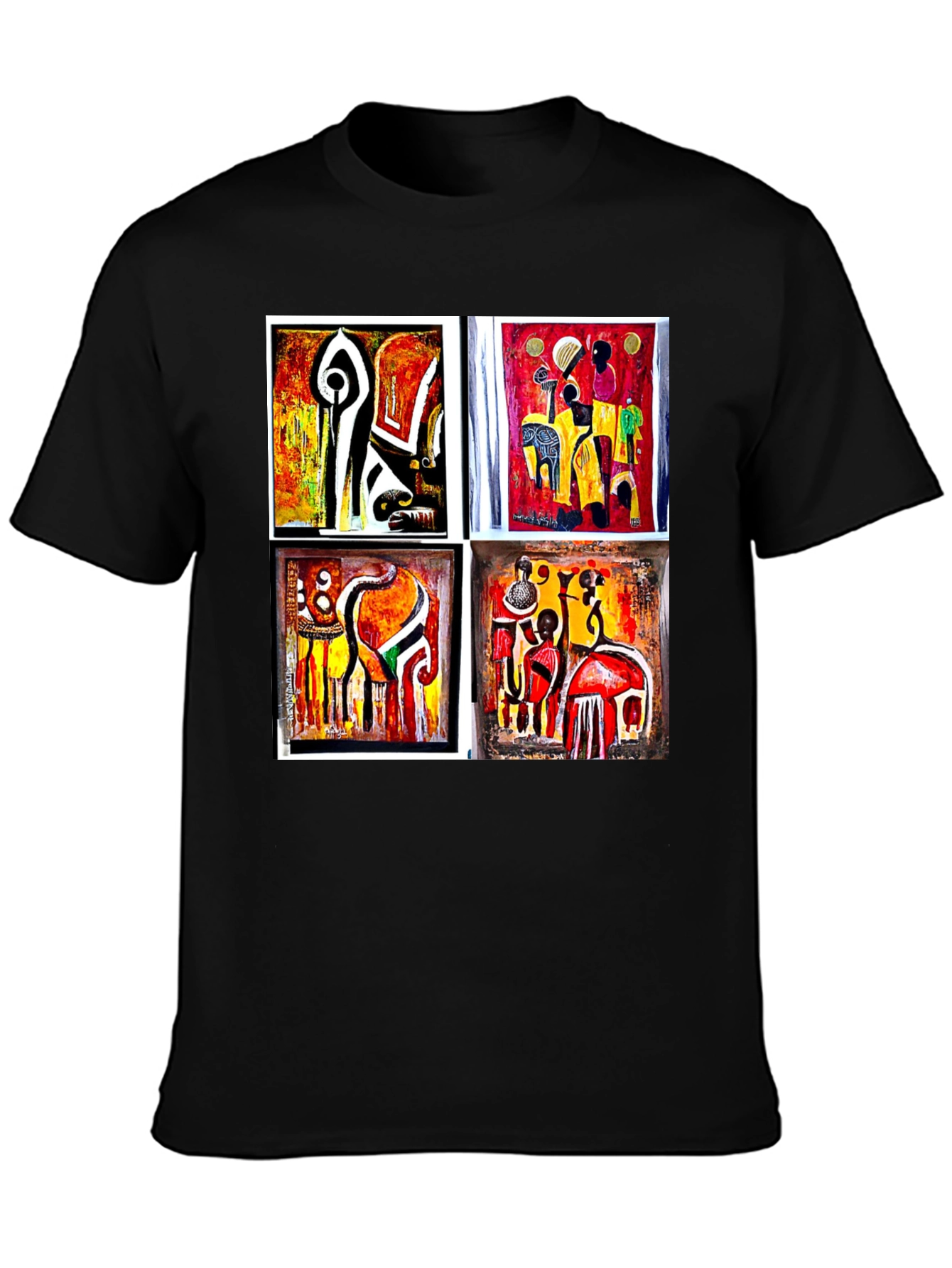 Abstract Art Collage Black Tee