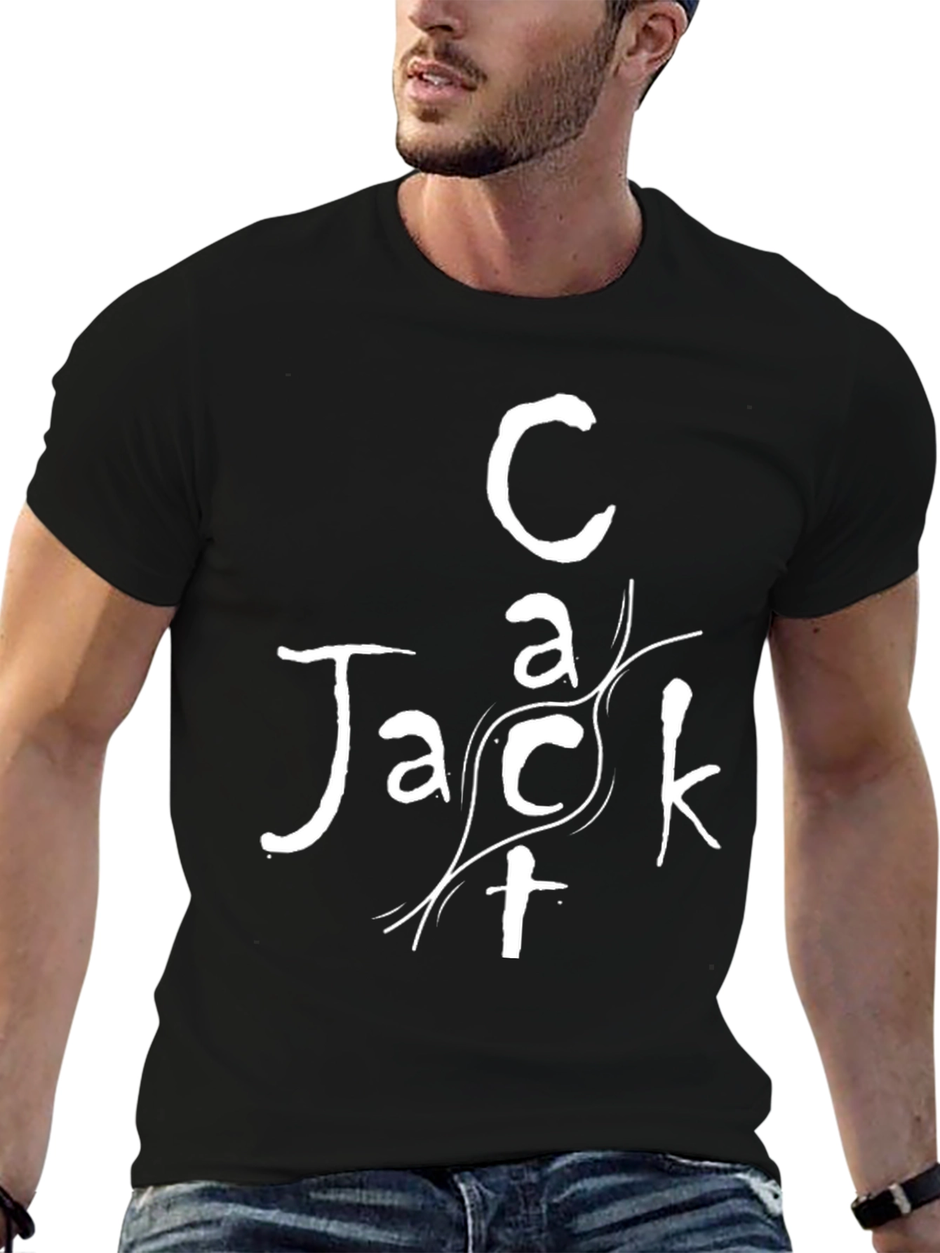 Cact Jack Graphic Tee - Stylish Black Cotton T-Shirt