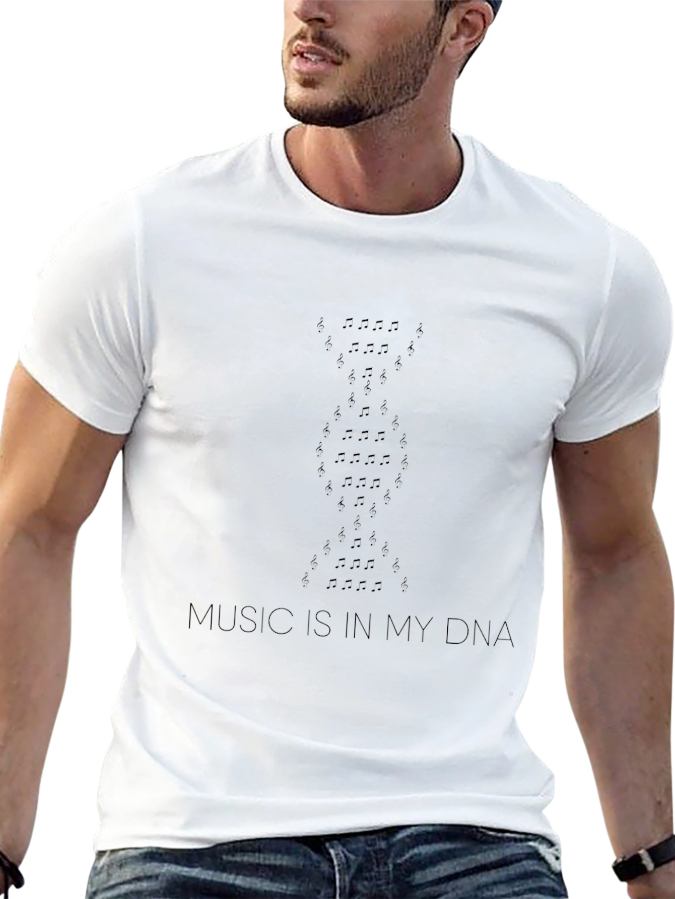 Music DNA Graphic T-Shirt - Black